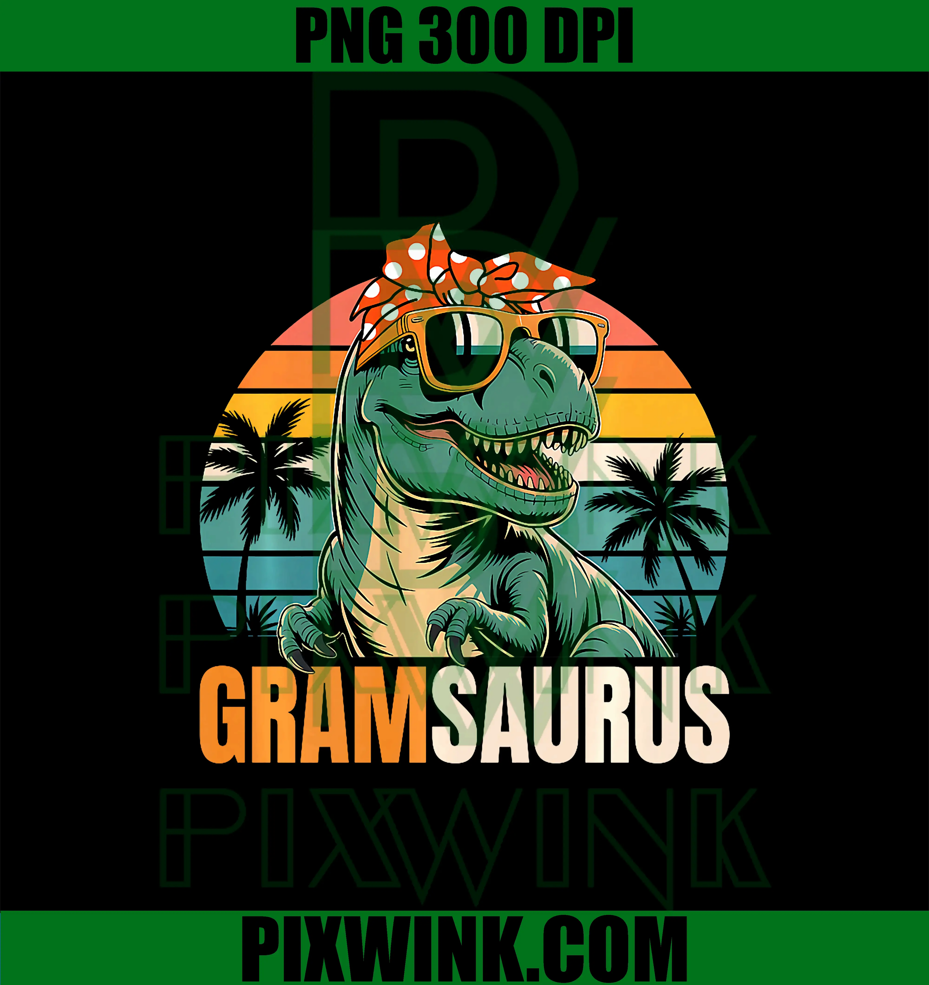 GramSaurus PNG, T Rex Dinosaur Funny Family Matching PNG