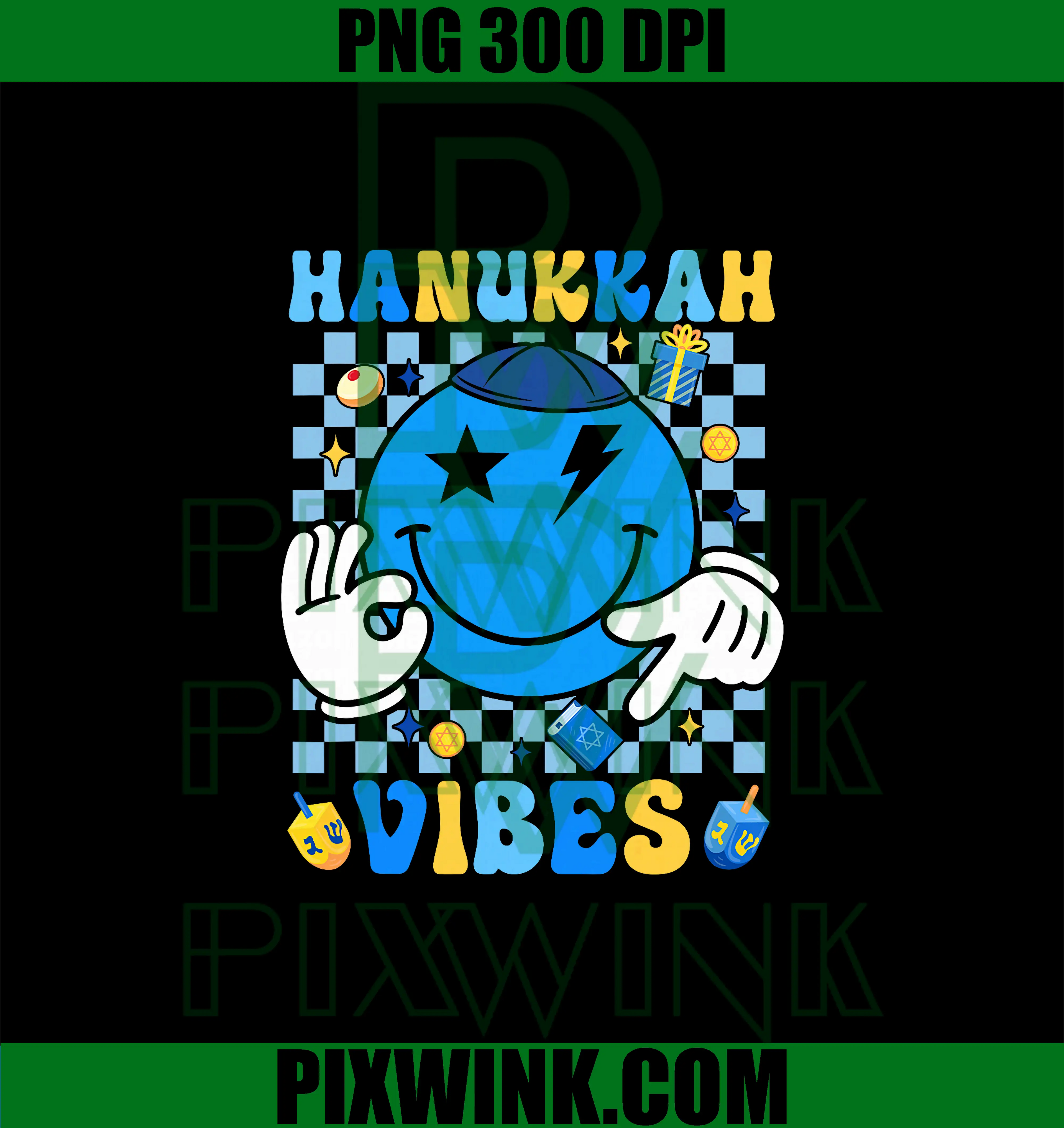 Groovy Hanukkah Vibes Chanukah PNG, Happy Hanukkah Xmas PNG