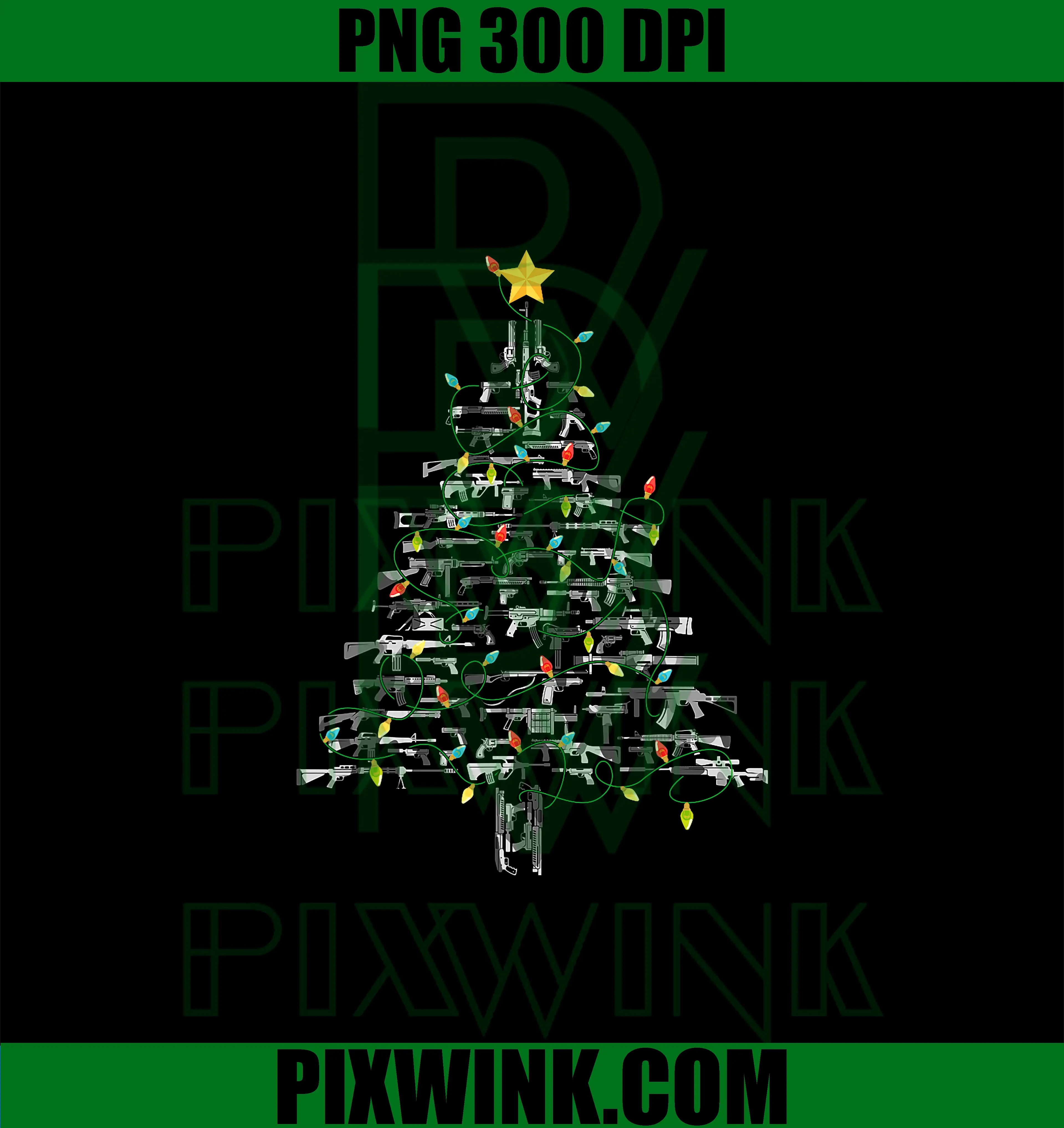 Gun Lover Xmas Tree PNG, Second Amendment Enthusiasts PNG