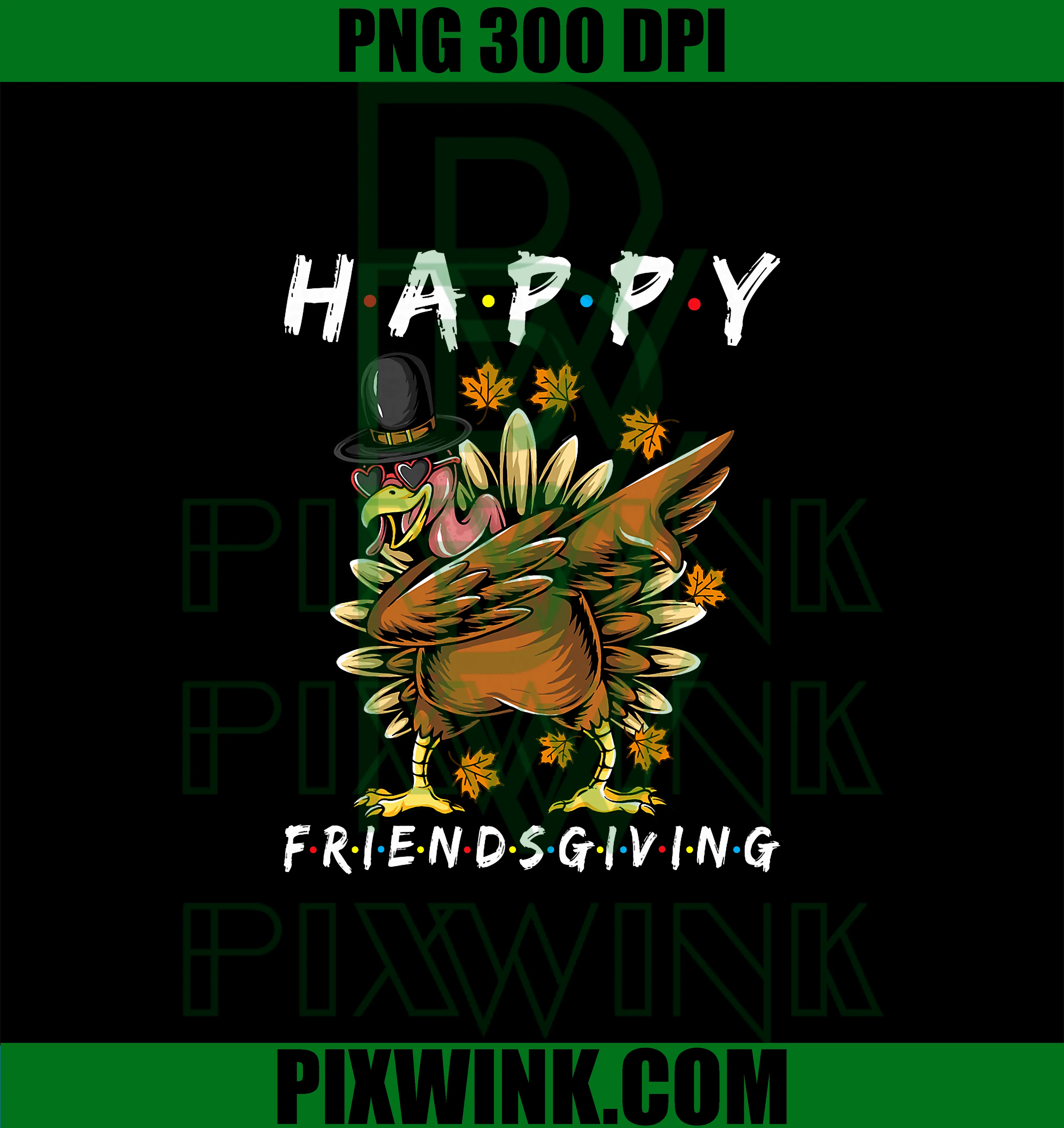 Happy Friendsgiving PNG, Funny Turkey Friends Giving PNG
