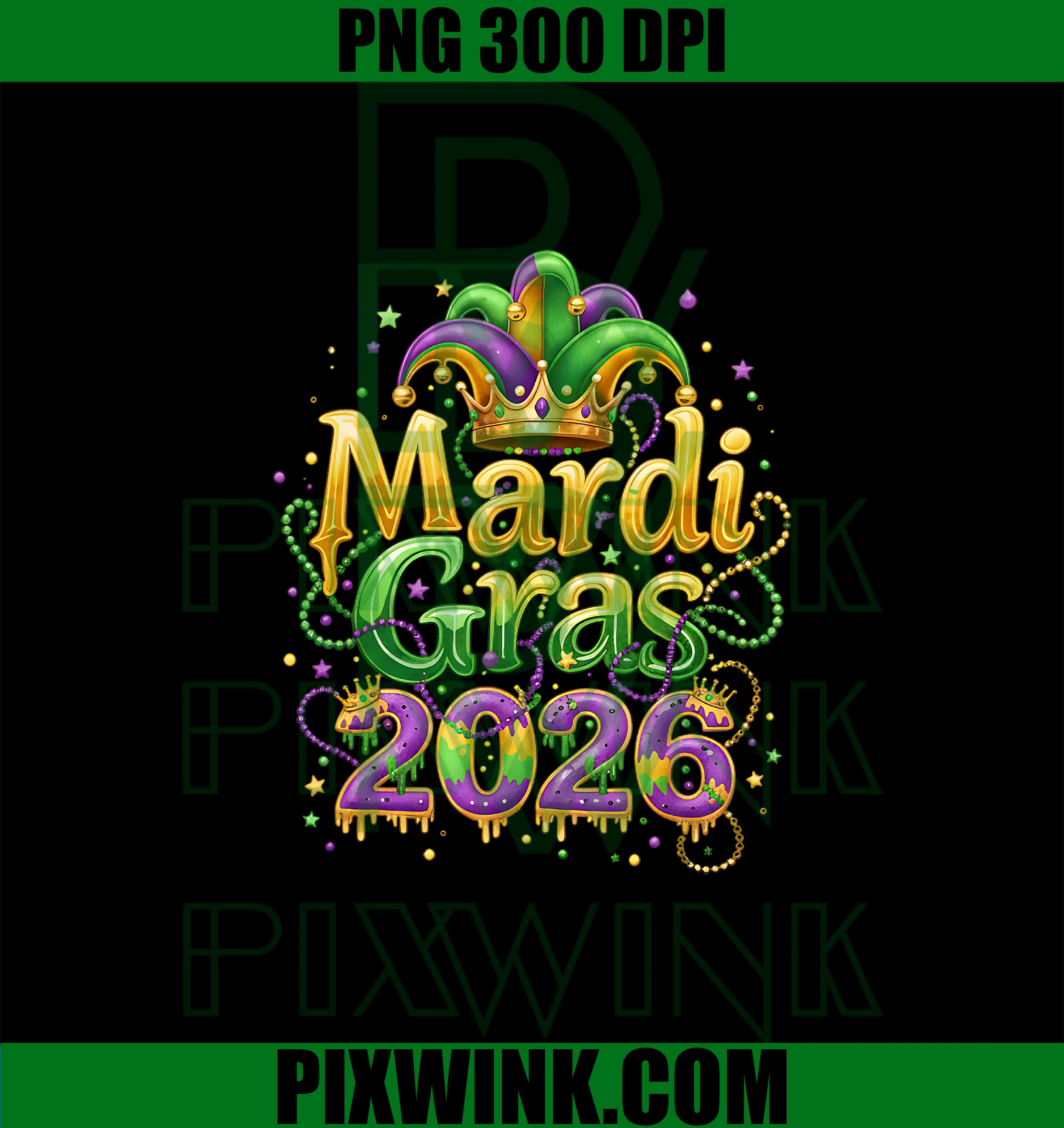 Happy Mardi Gras 2026 PNG, Carnival New Orleans Family Matching PNG