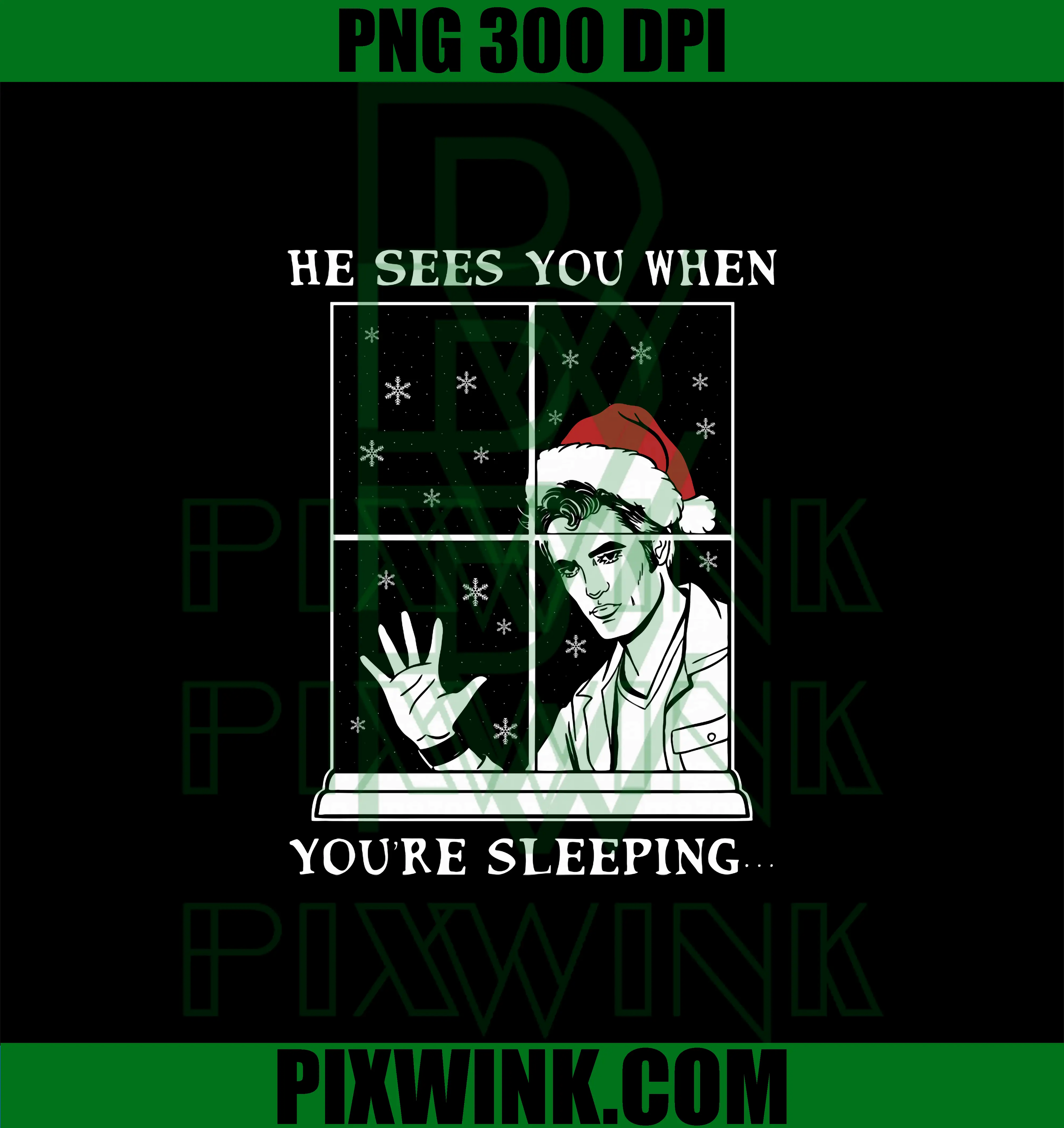 He Sees You When You're Sleeping PNG, Merry Christmas PNG