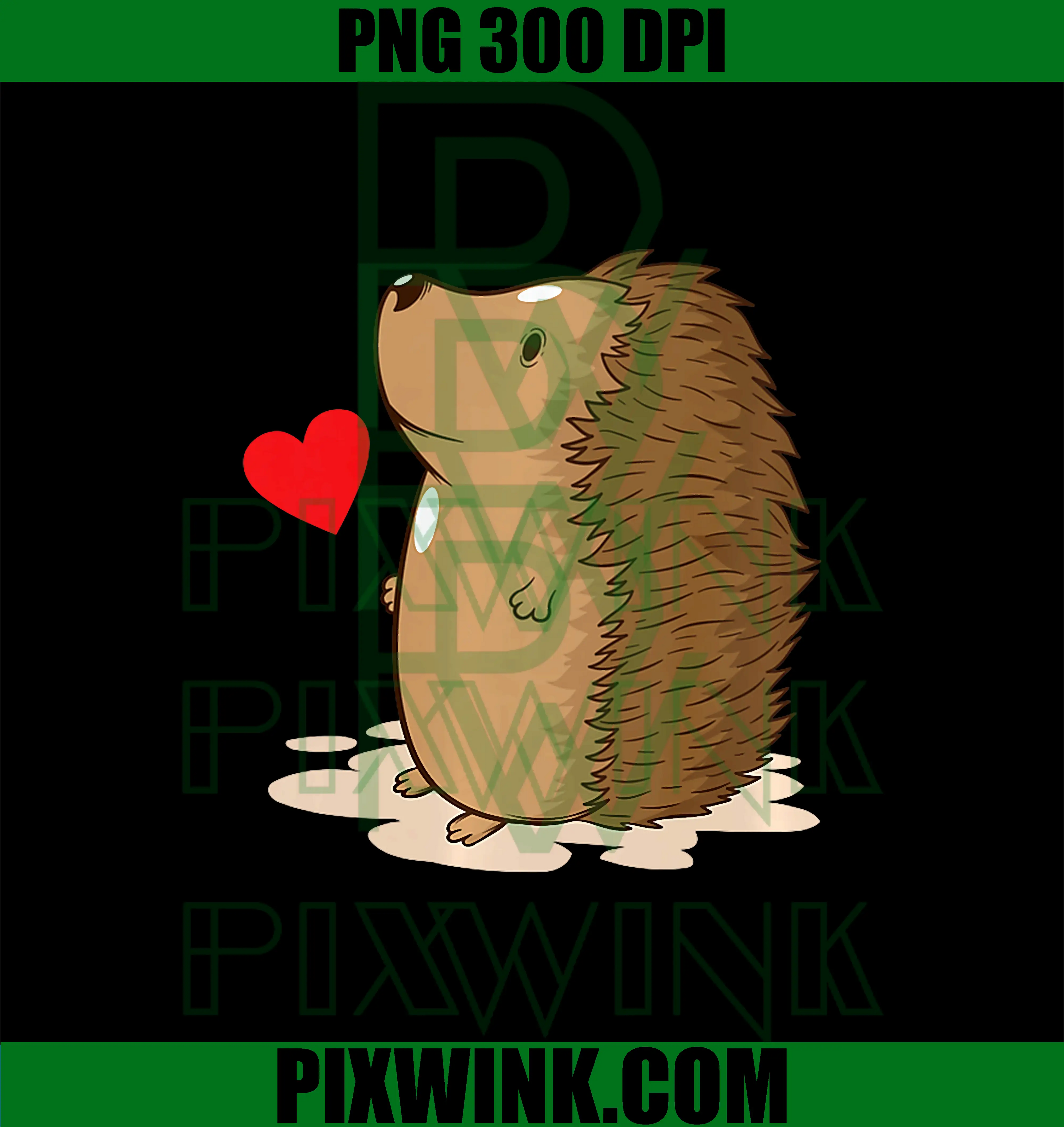 Hedgehog in Love PNG, Animal PNG
