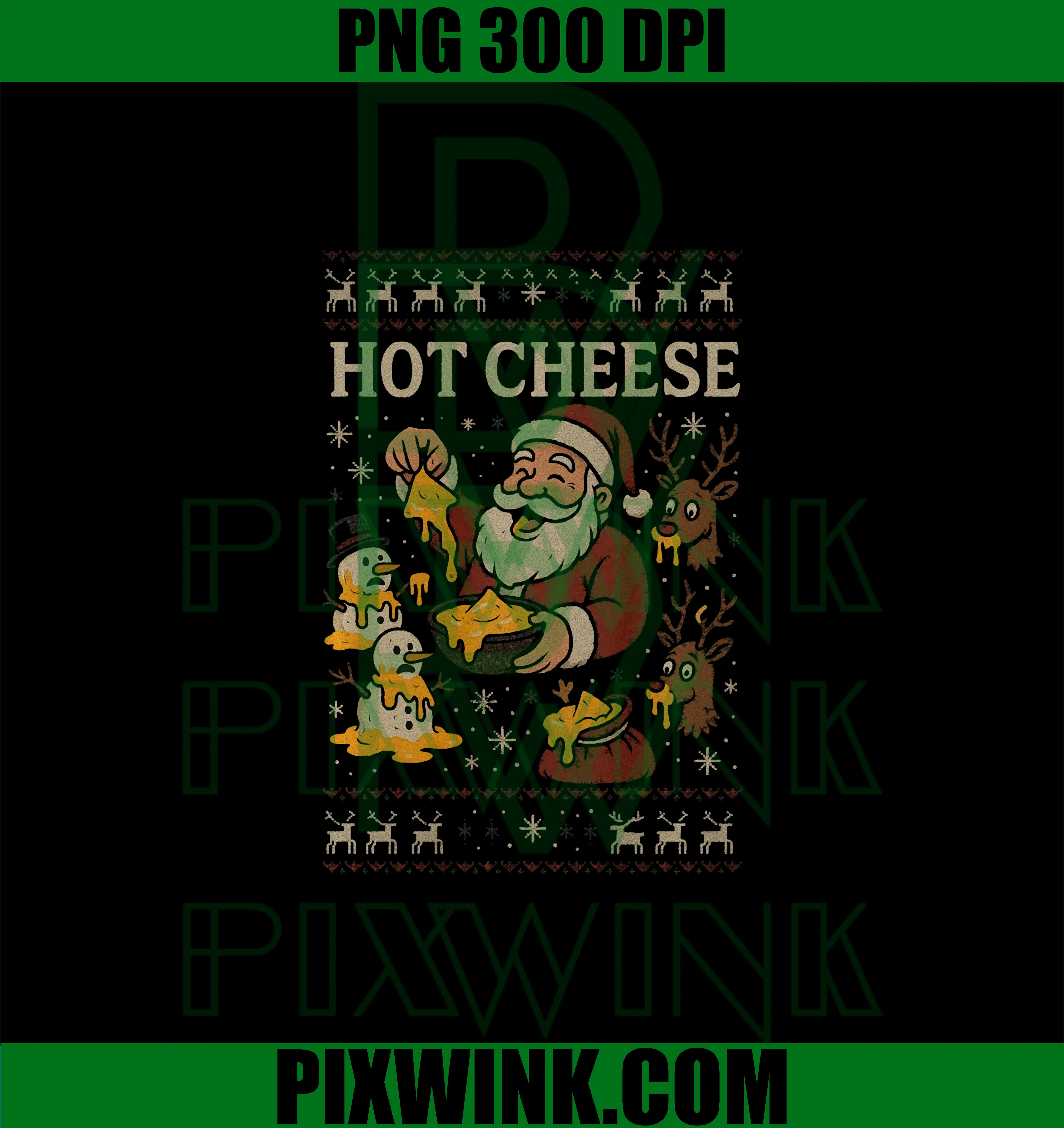 Hot Cheese Xmas Ugly PNG, Funny Holiday PNG