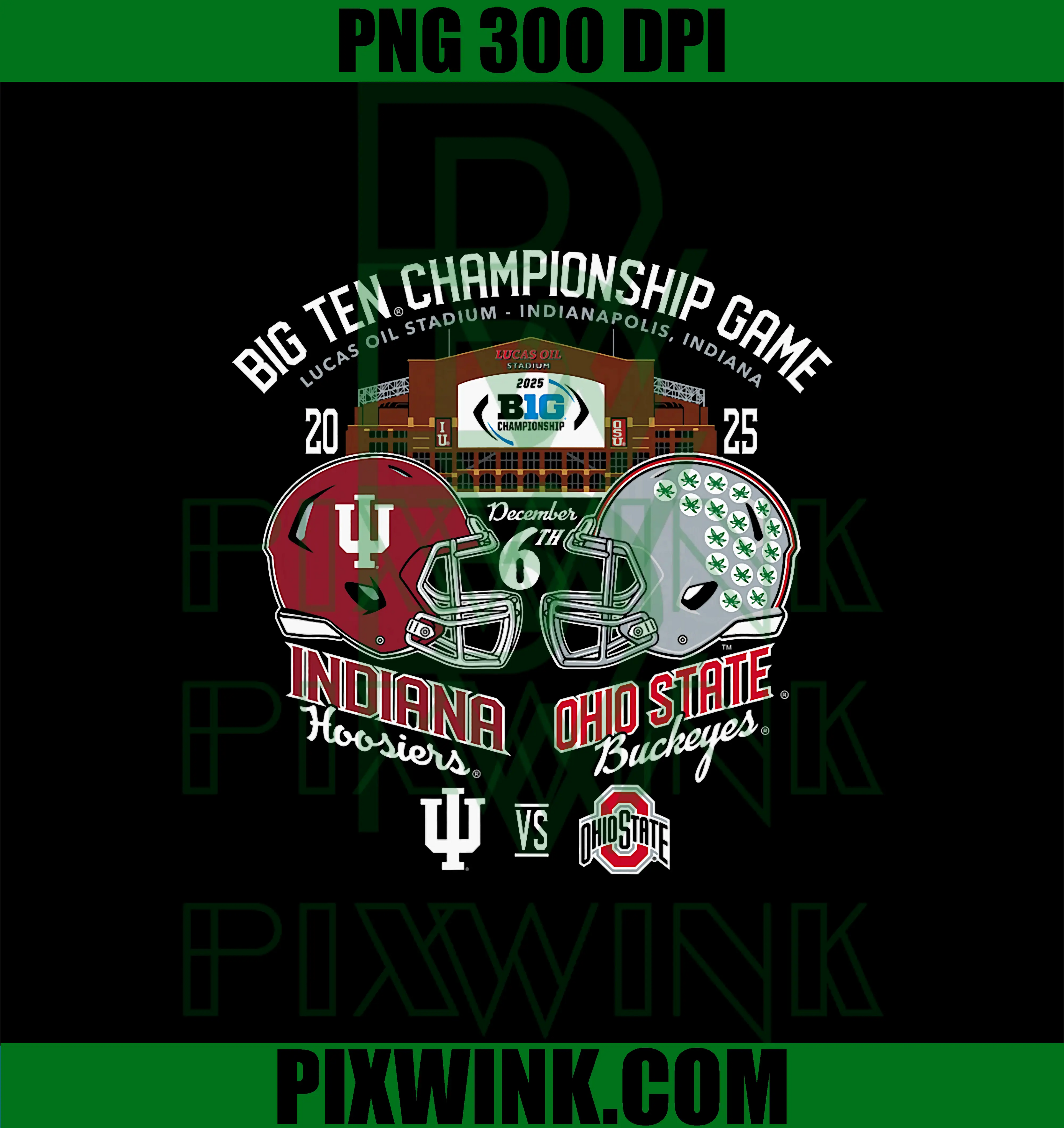 Indiana vs Ohio State Big Ten PNG, Championship 2025 Football PNG
