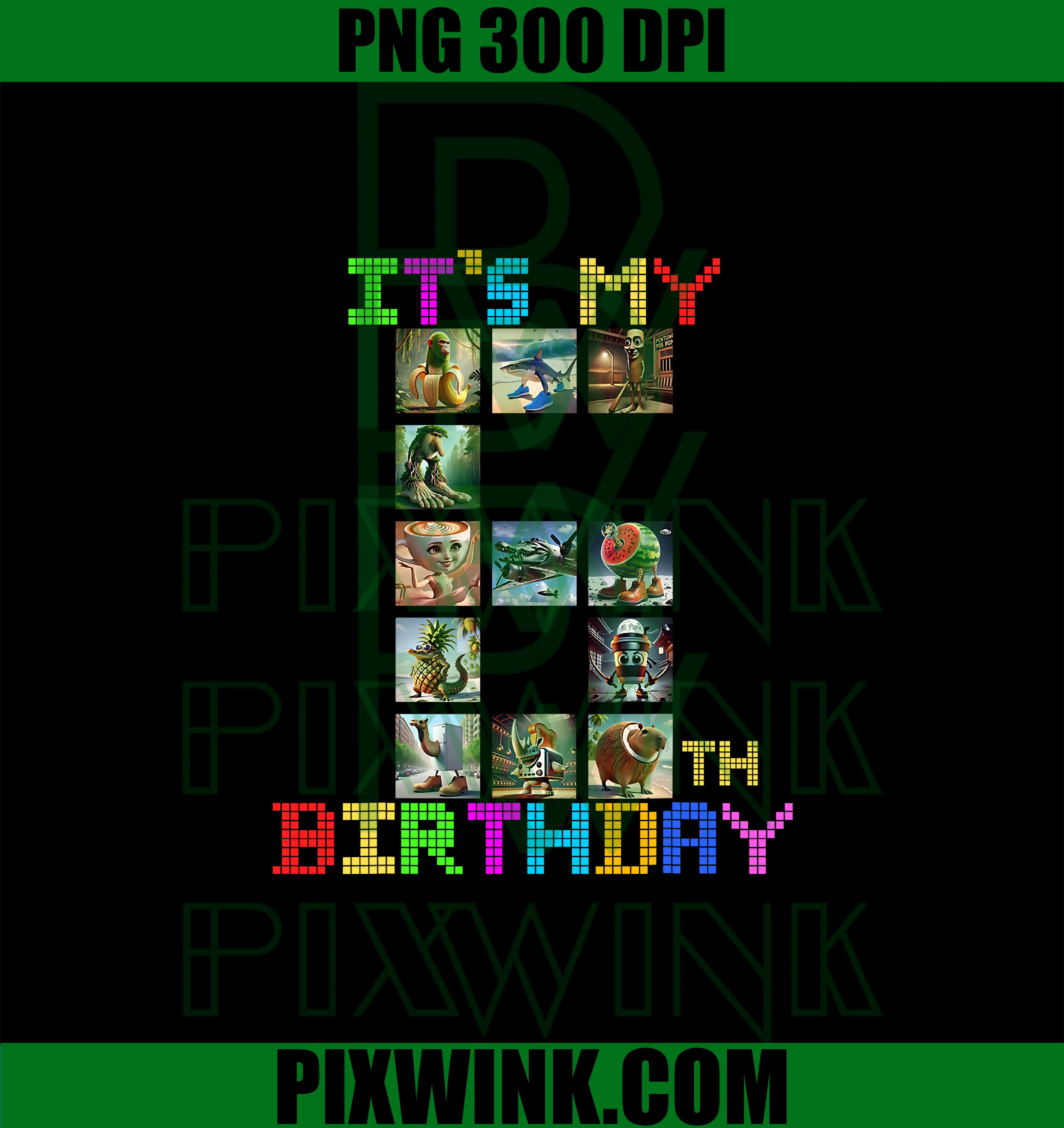 It's My 6th Birthday PNG, Funny Italian Brainrot Meme PNG