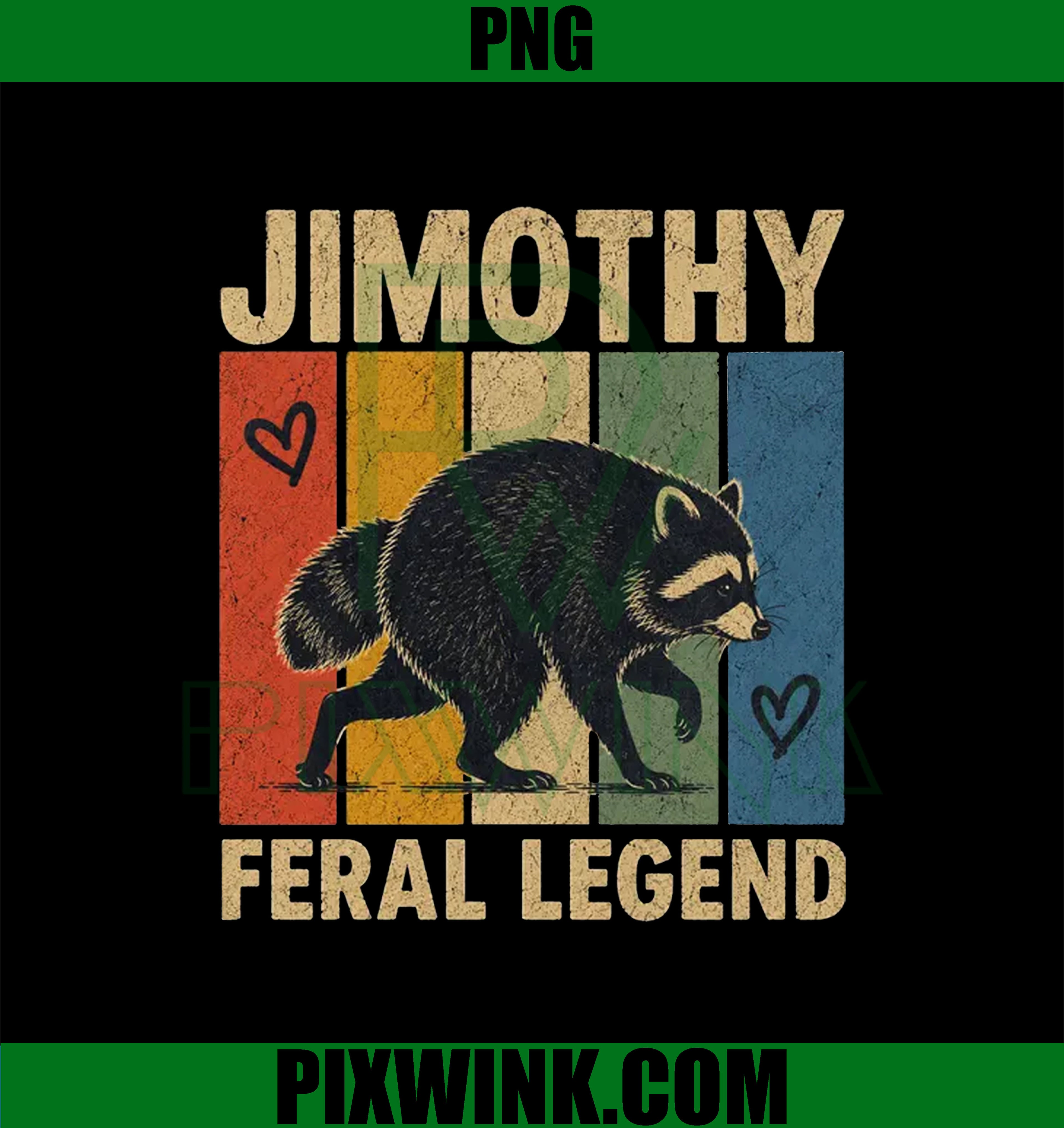 Jimothy Seattle WA Feral Legend PNG,  Funny Vintage Raccoon PNG