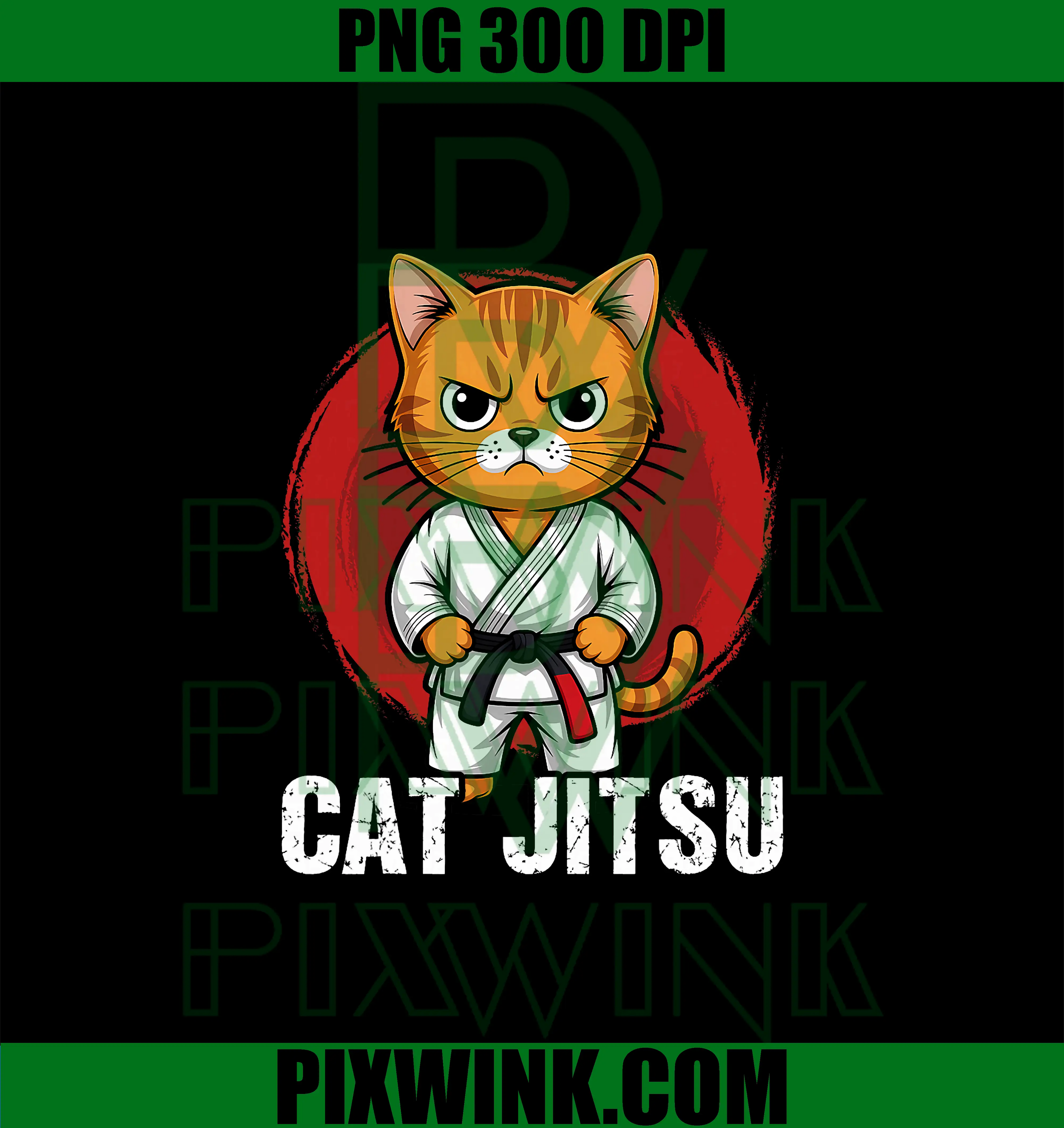 Jiu Jitsu Kawaii Cat PNG, Funny BJJ or MMA Grappling PNG