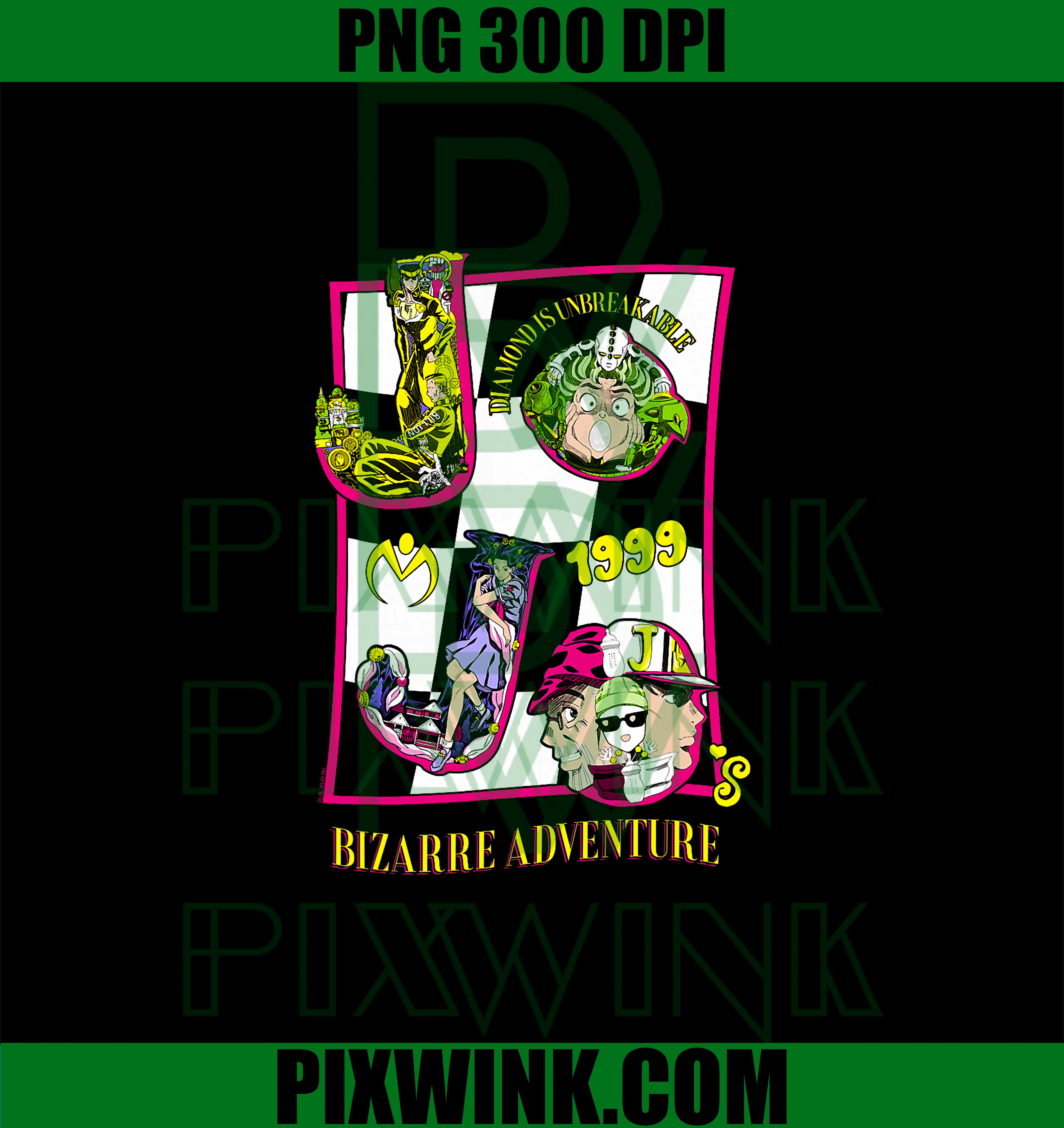 JoJo's Bizarre Adventure PNG, Character Letters Anime PNG
