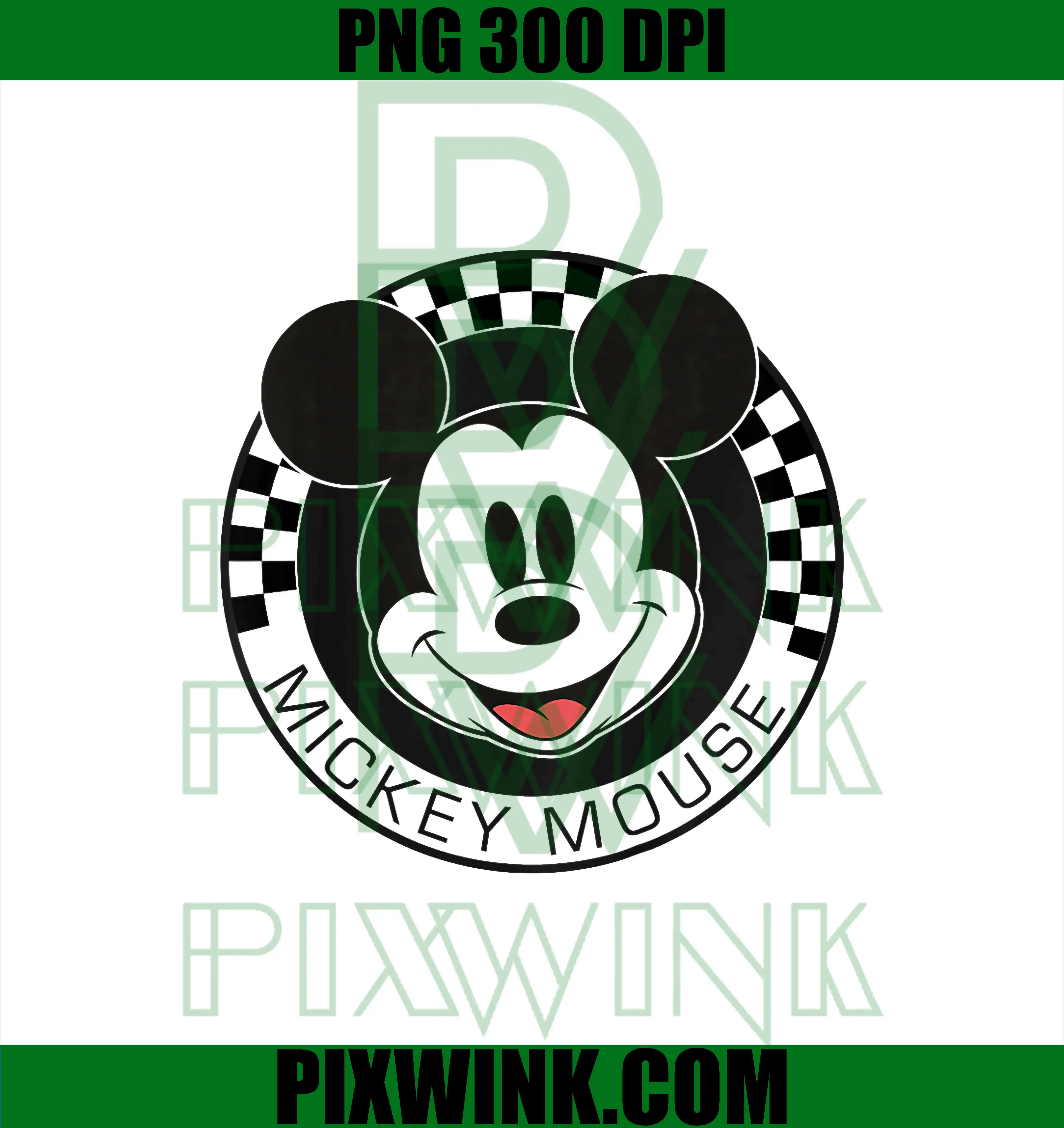 Classic Mickey Race Checkered Logo PNG, Disney Mickey And Friends PNG