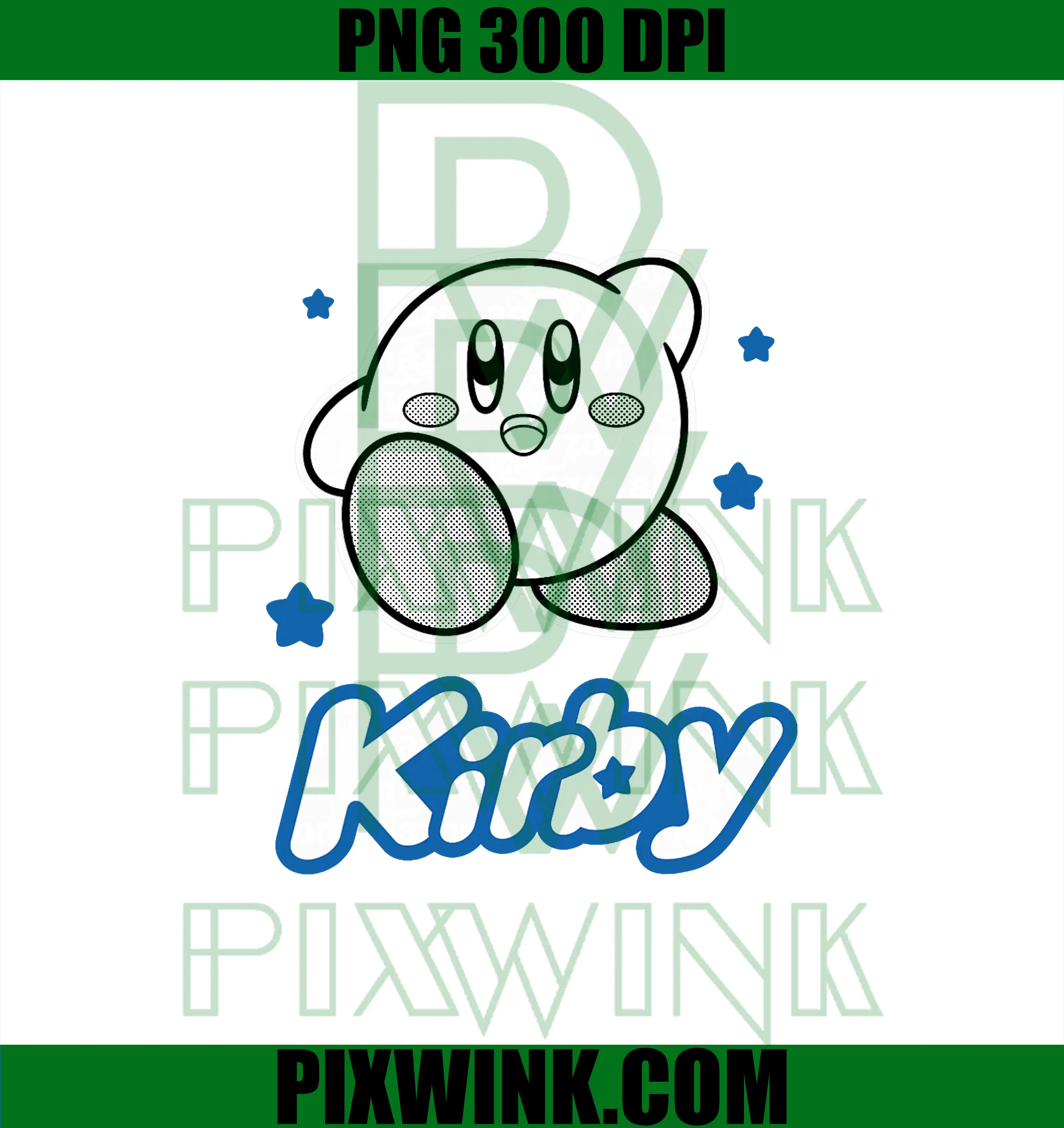 Kirby Blue PNG, Stars Big Character Portrait PNG