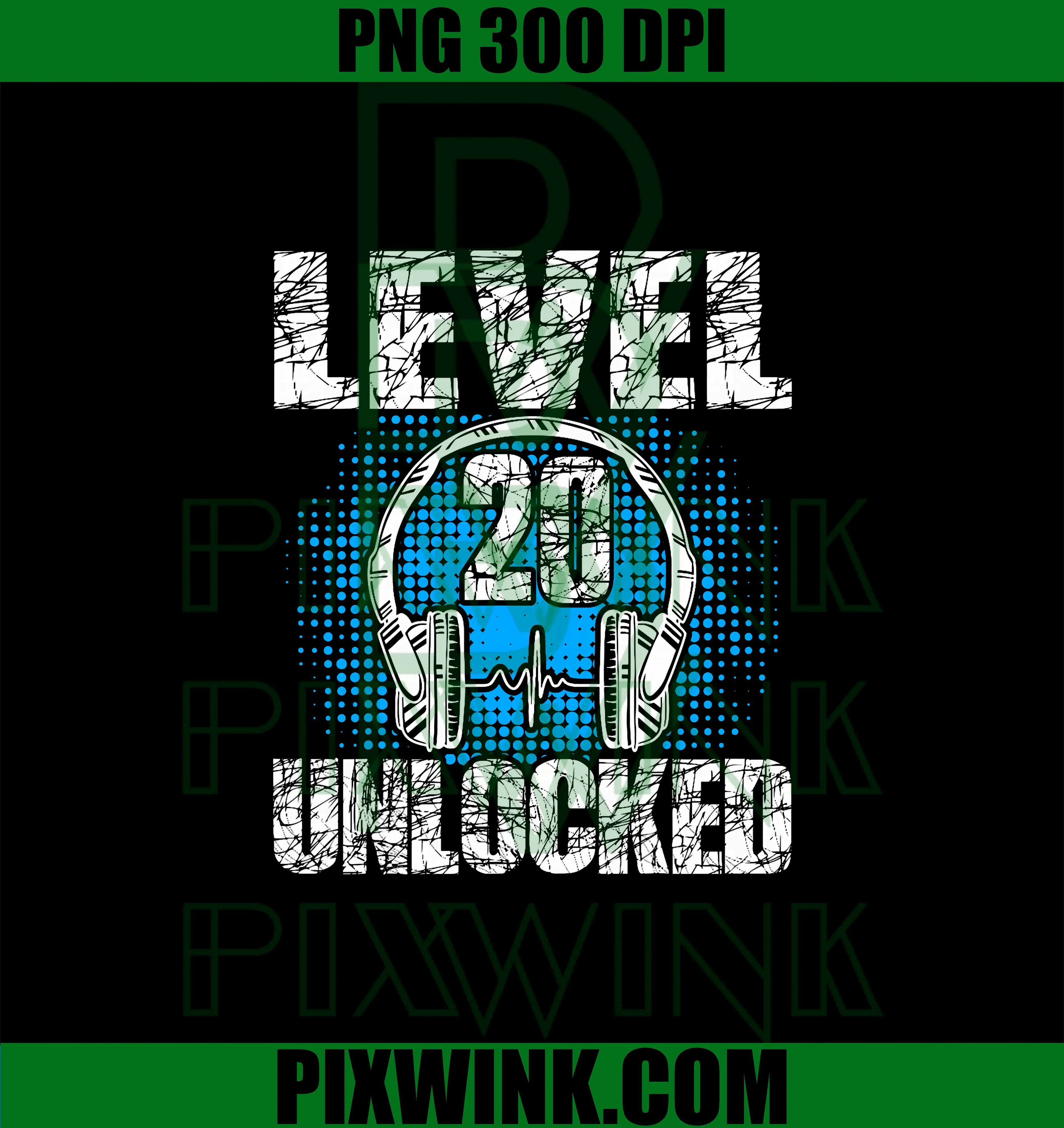 Level 20 Unlocked PNG, Birthday 20 Years Gamer PNG