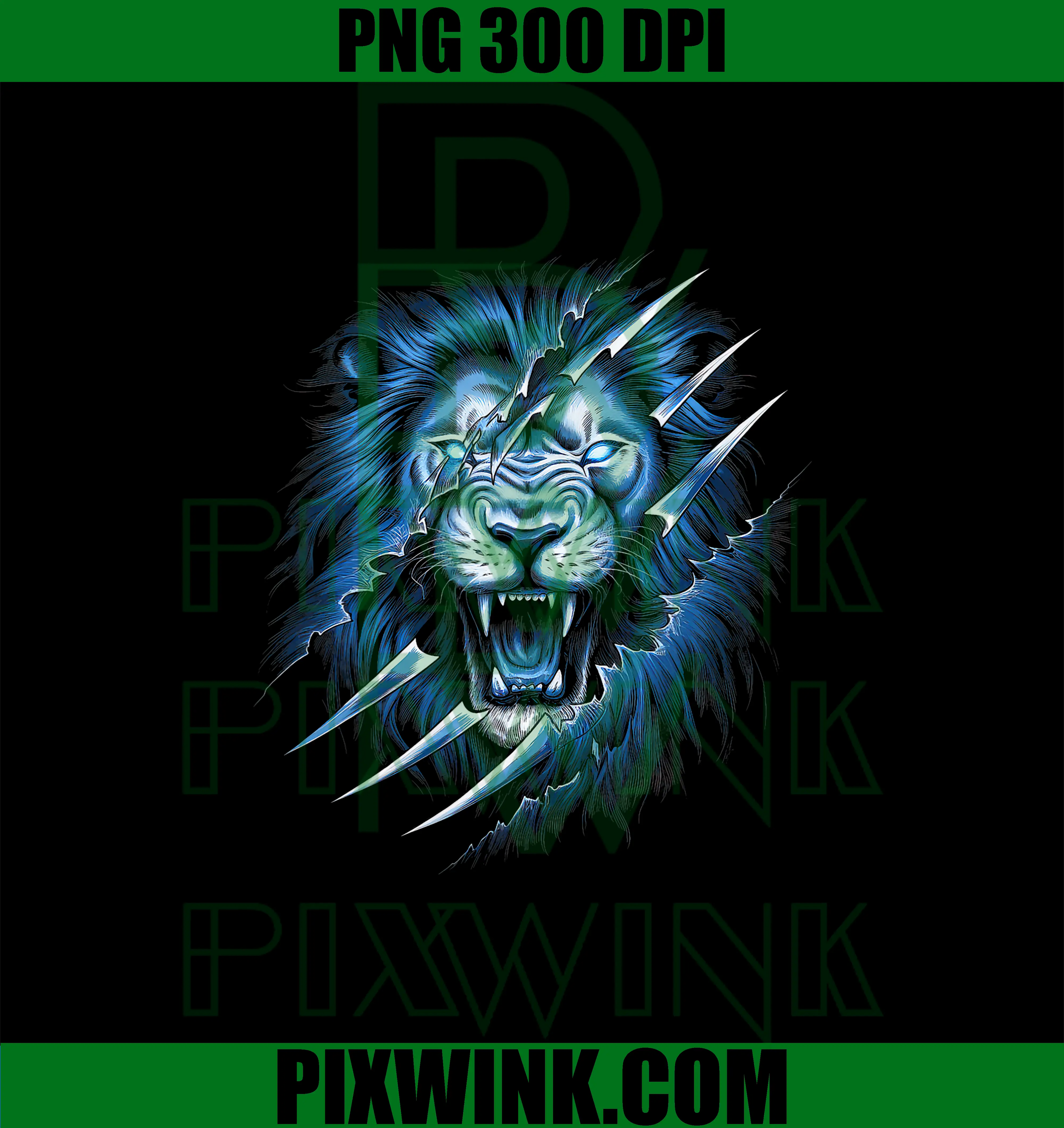 Lions Blue PNG, Animal School Sport Fan Lion PNG
