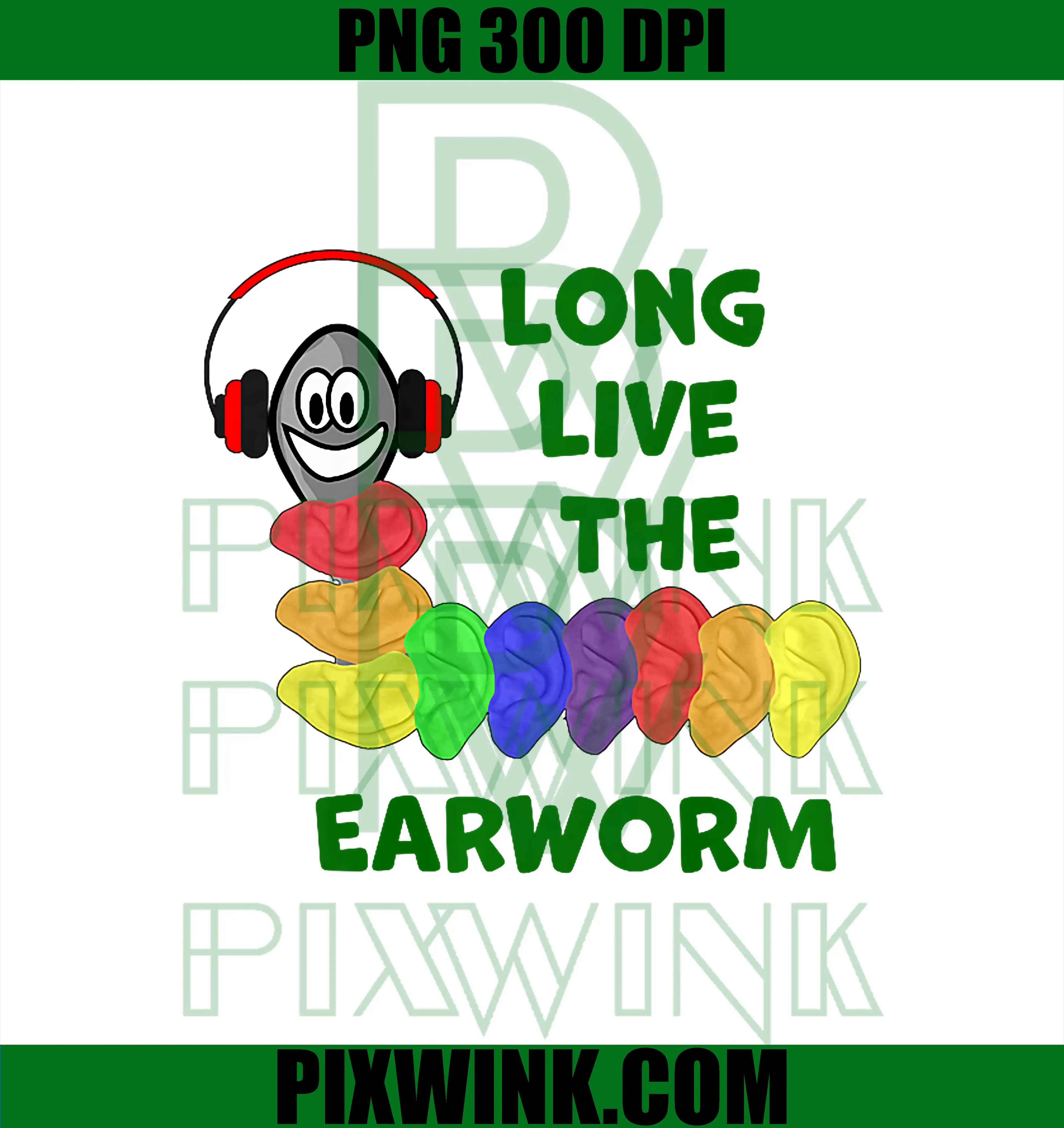Long Live The Earworm PNG, Rainbow Ears PNG