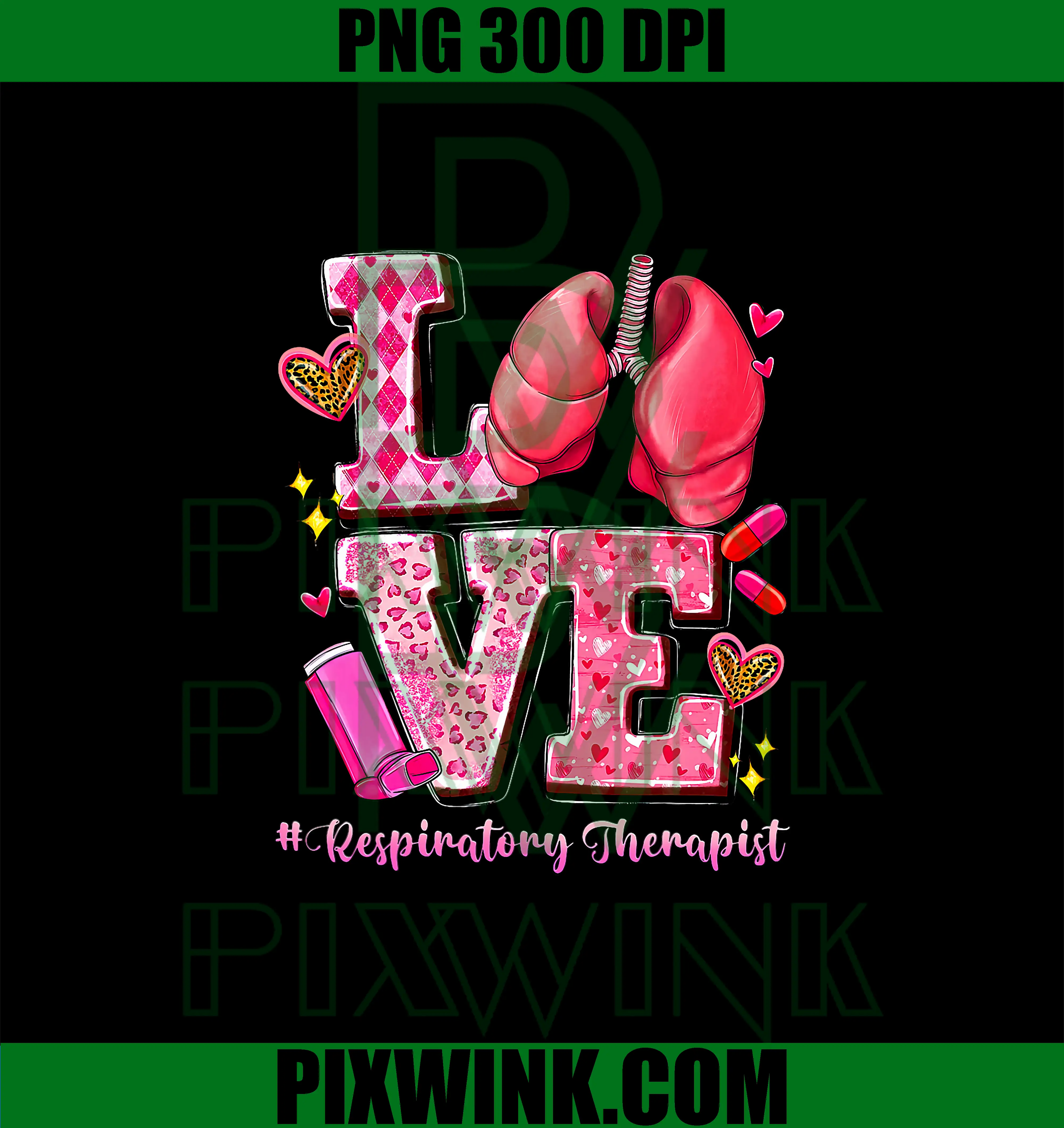 Love Respiratory Therapist PNG, Valentine RT Lung Pulmonology PNG