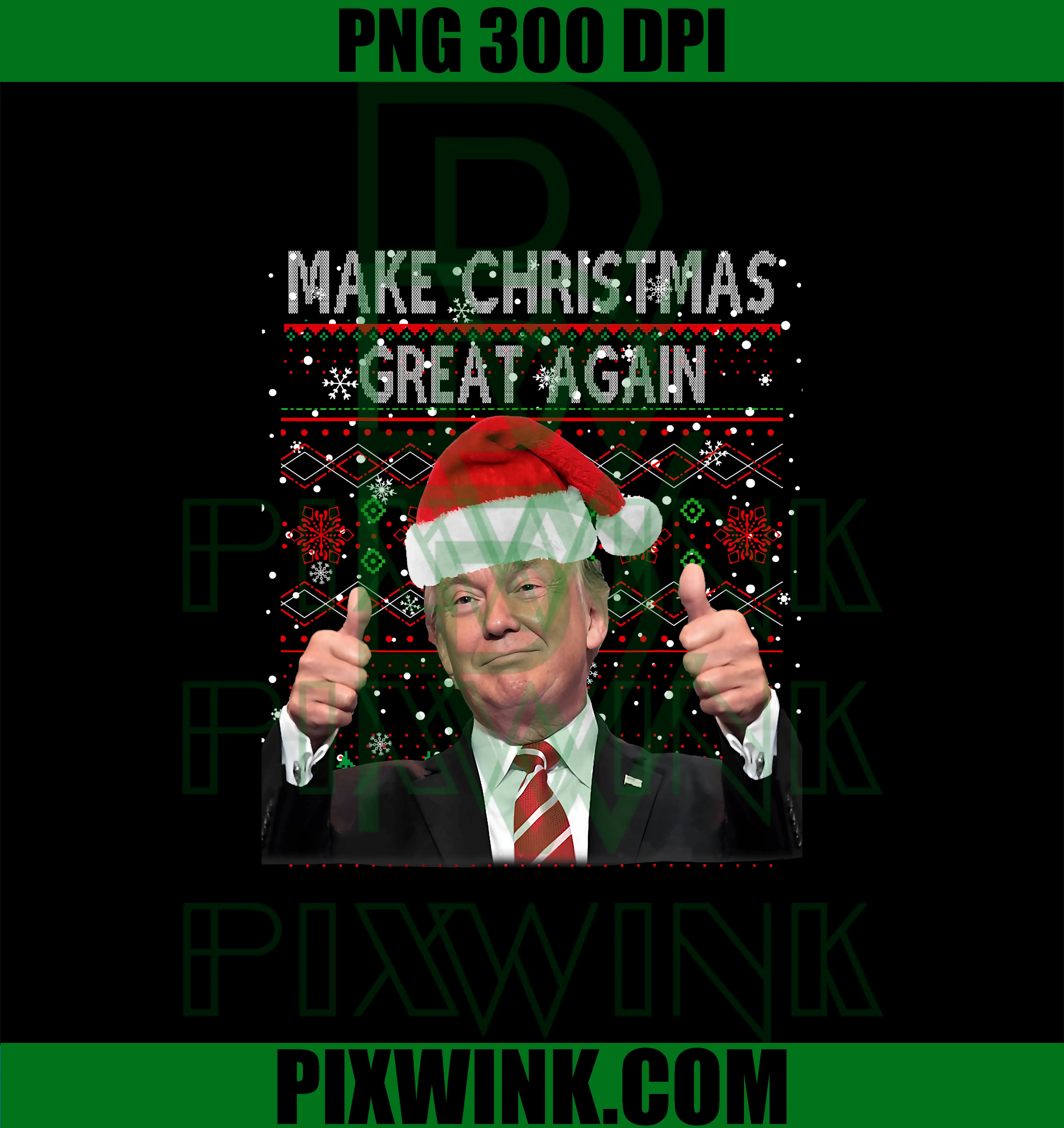 Make Christmas Great Again PNG, Santa Funny Trump Xmas PNG