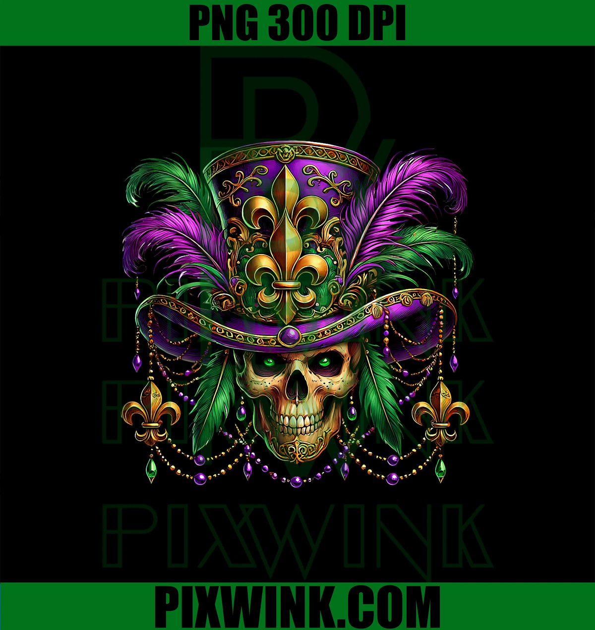 Mardi Gras PNG, Sugar Skull PNG, Carnival Halloween Witch PNG