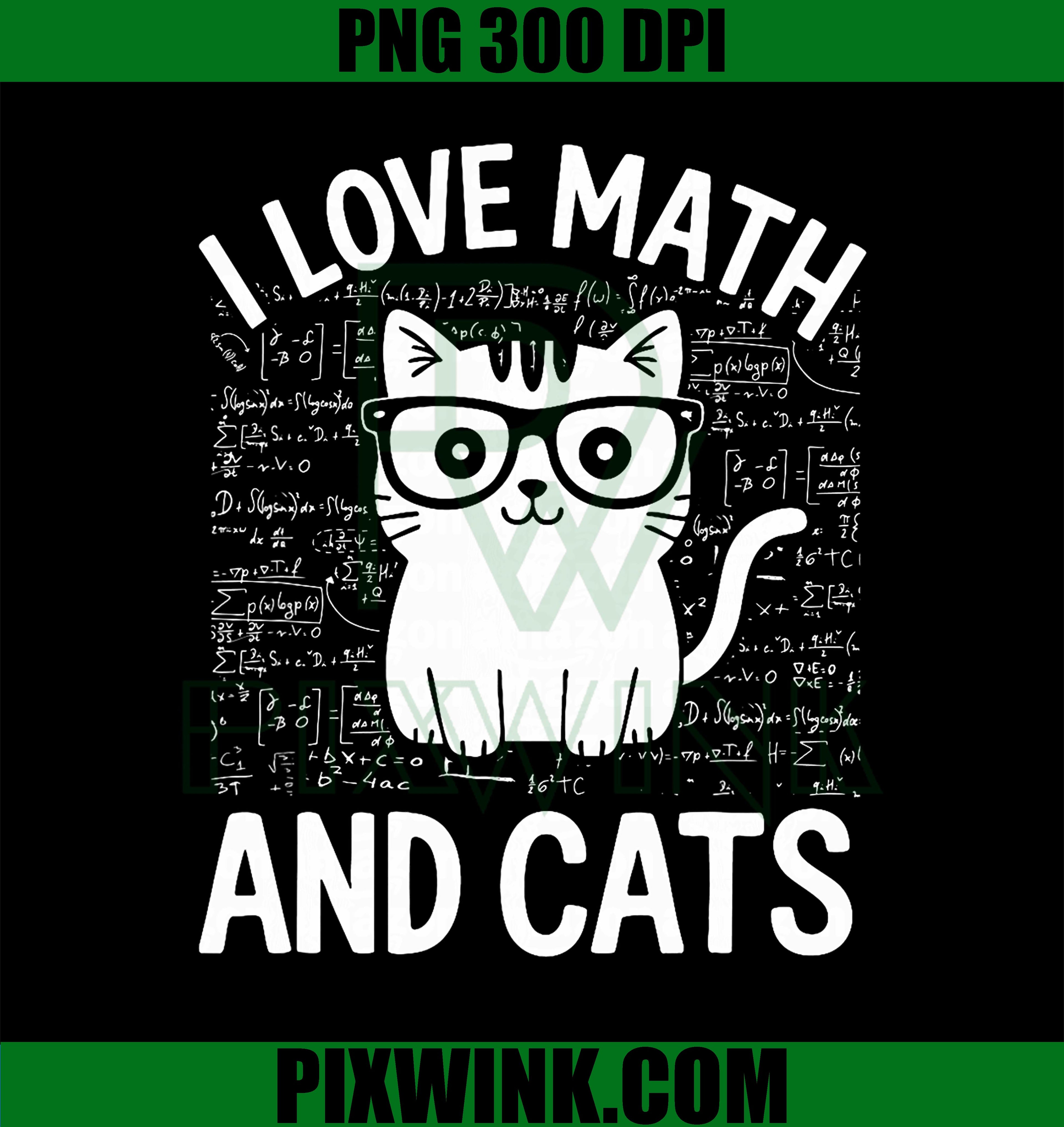 Math And Cats Apparel for Teachers Students Cat Lovers PNG