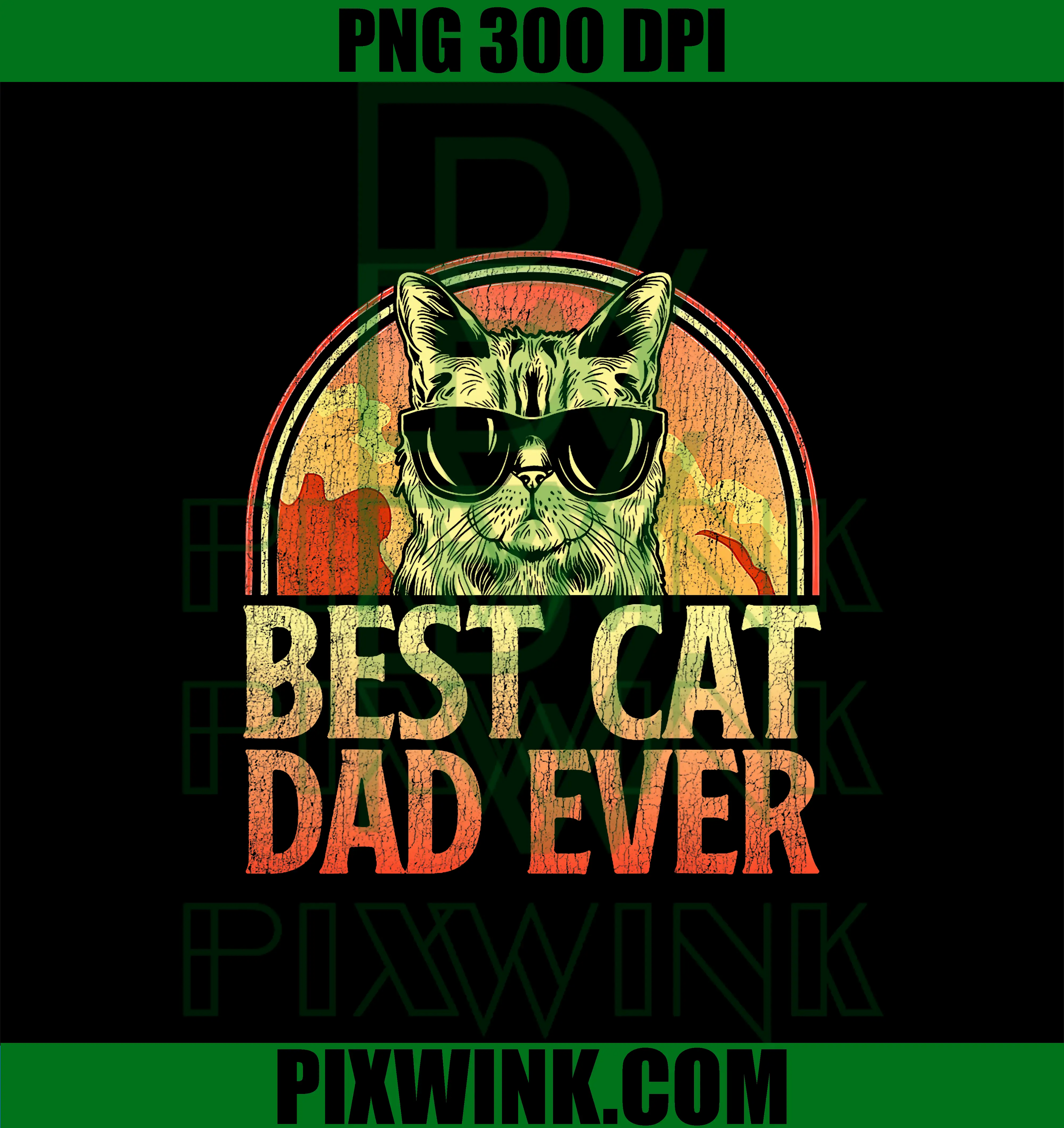 Best Cat Dad Ever PNG, Funny Cat Dad PNG