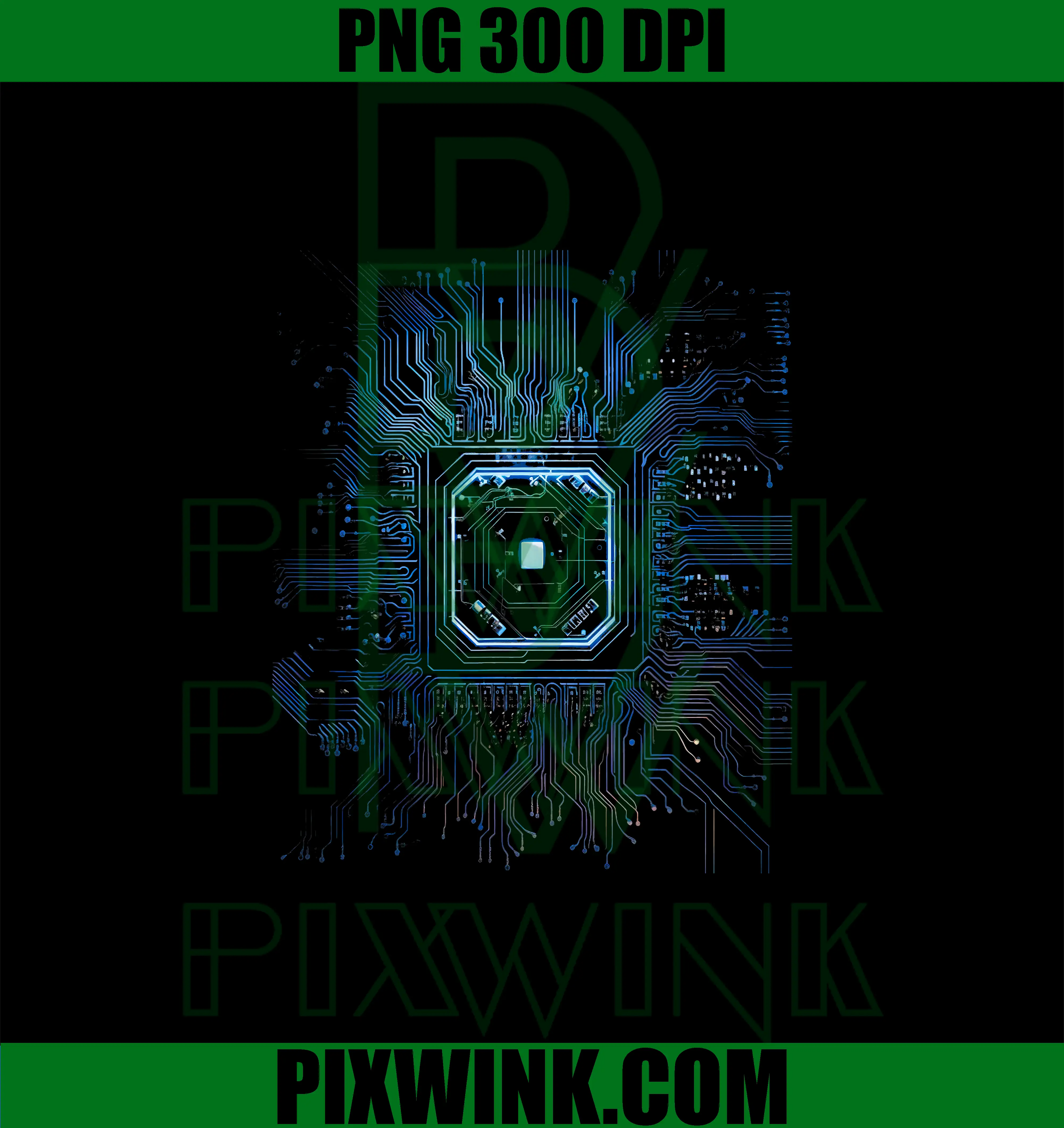 Motherboard Microchip Circuit PNG, Black IT Computer Background PNG