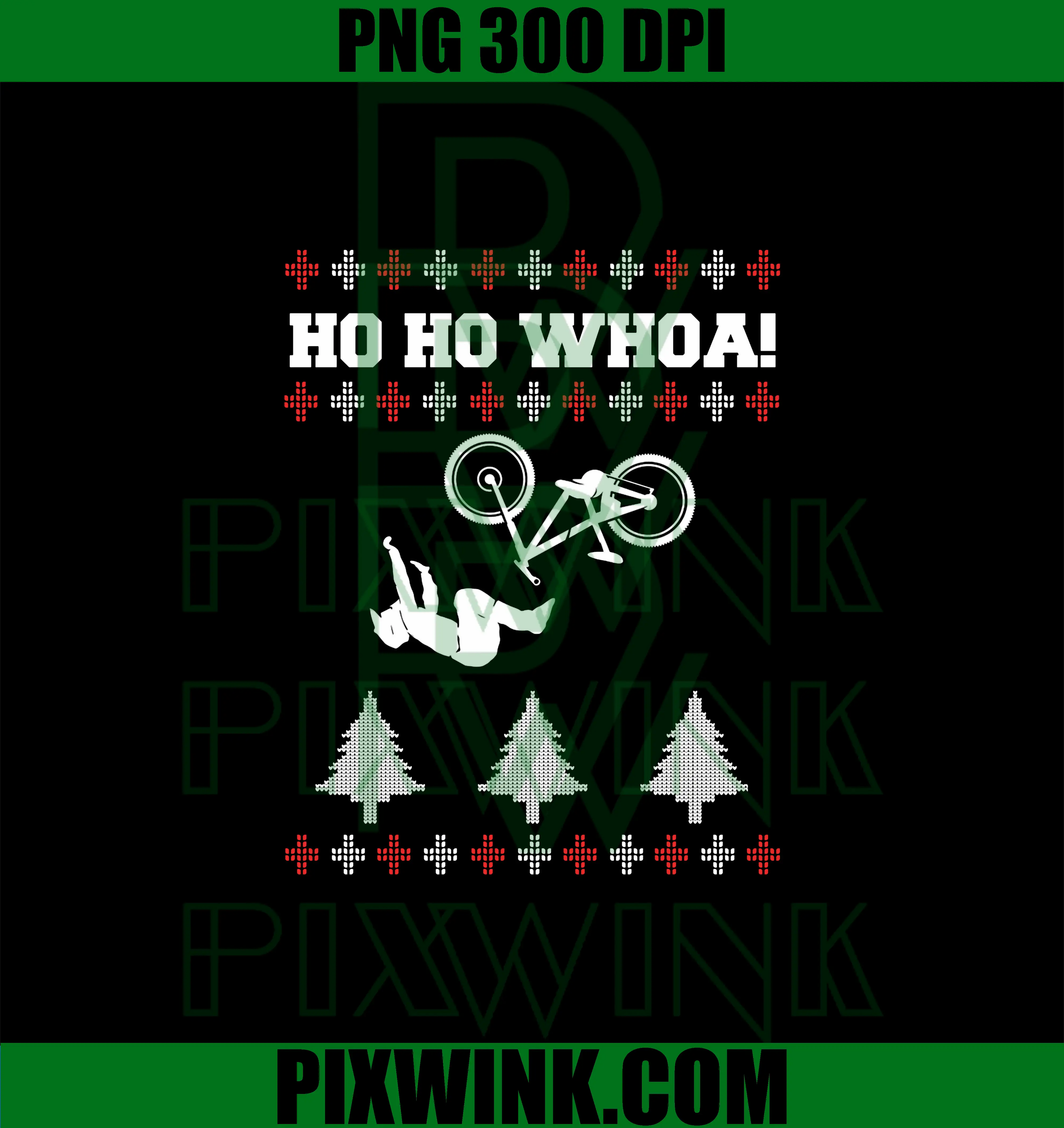 Ho Ho Whoa PNG, Mountain Bike Christmas PNG