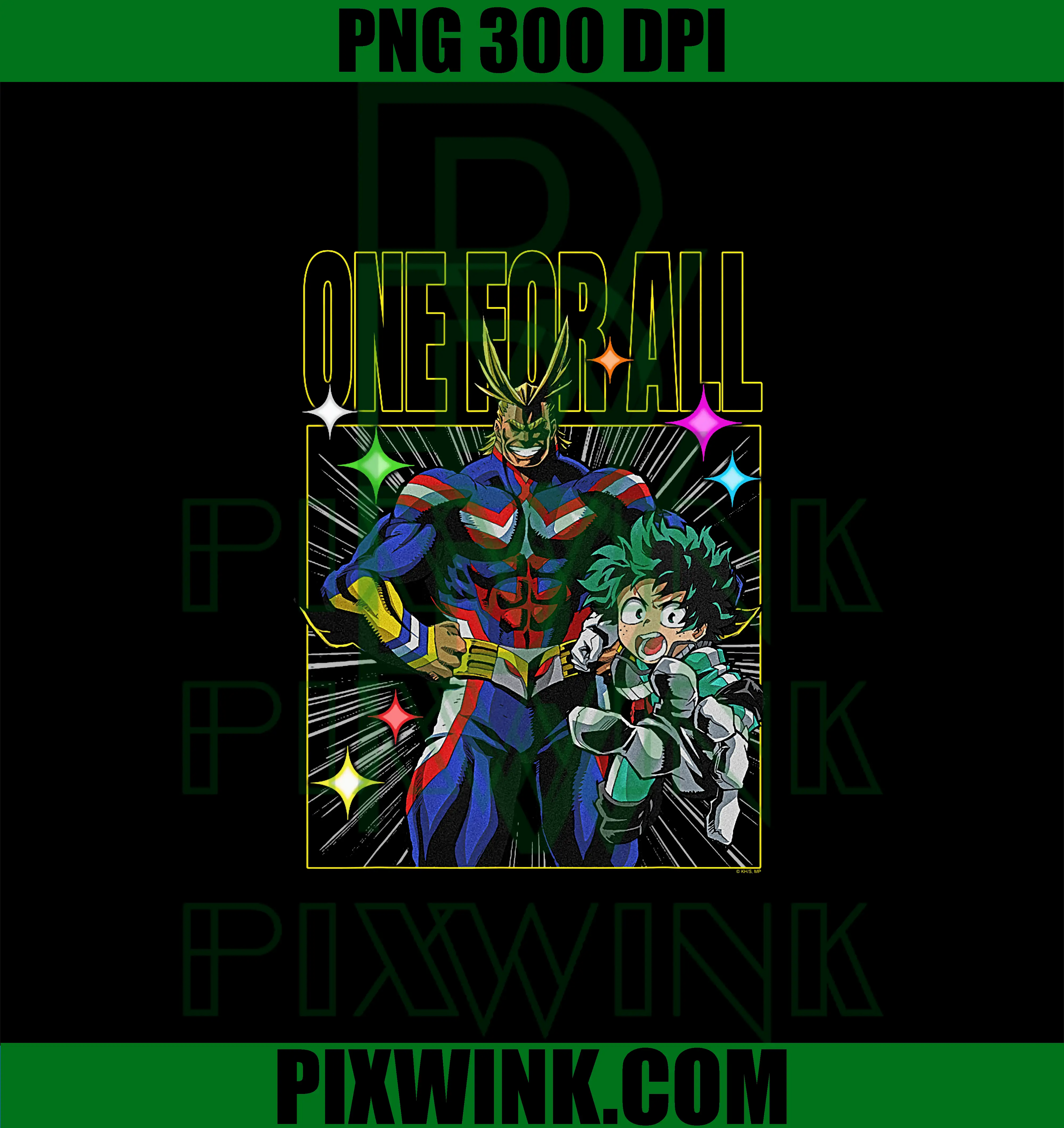 One For All PNG, My Hero Academia All Might And Deku PNG