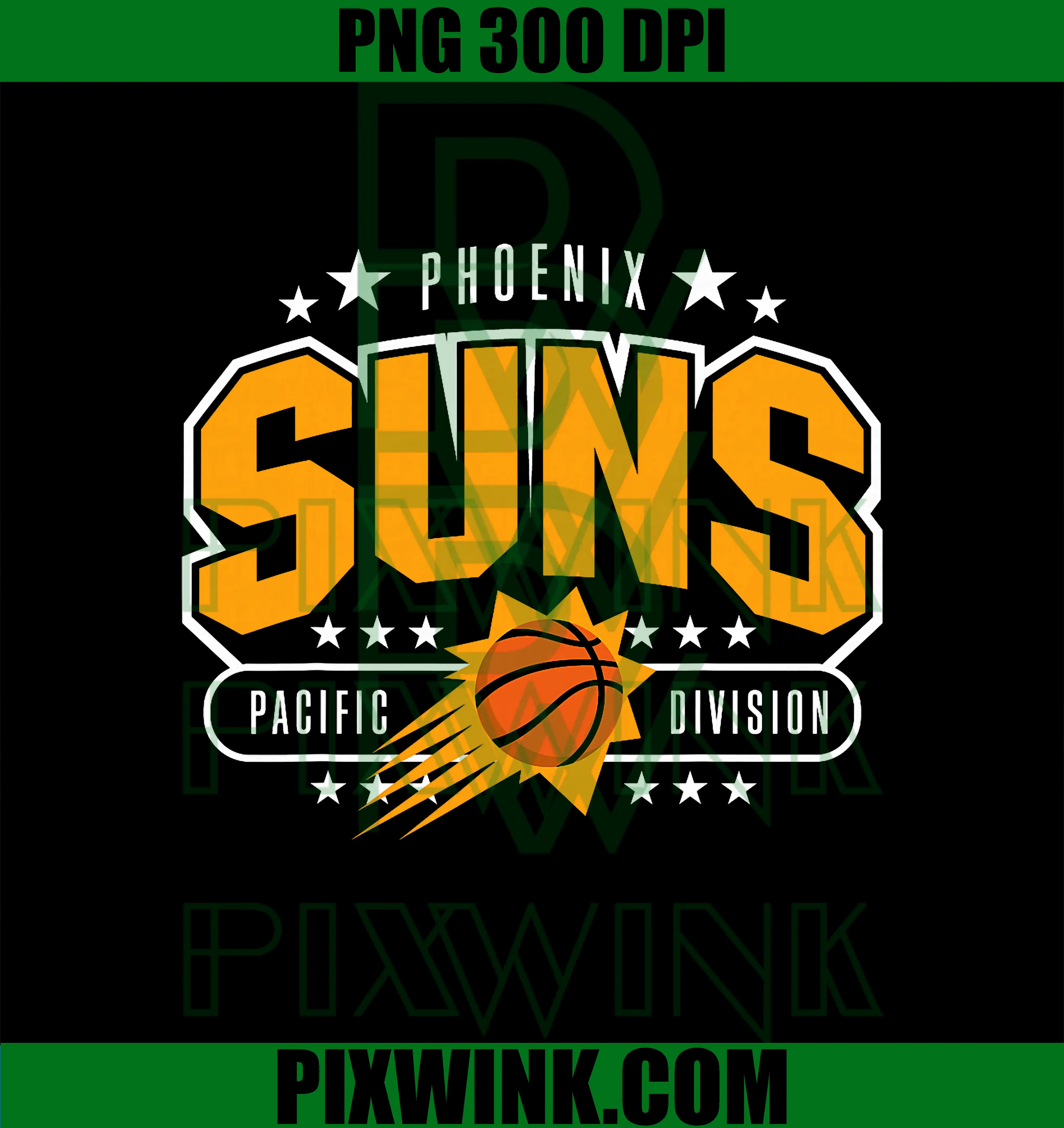 NBA Phoenix Suns PNG, Arched Pacific Division PNG