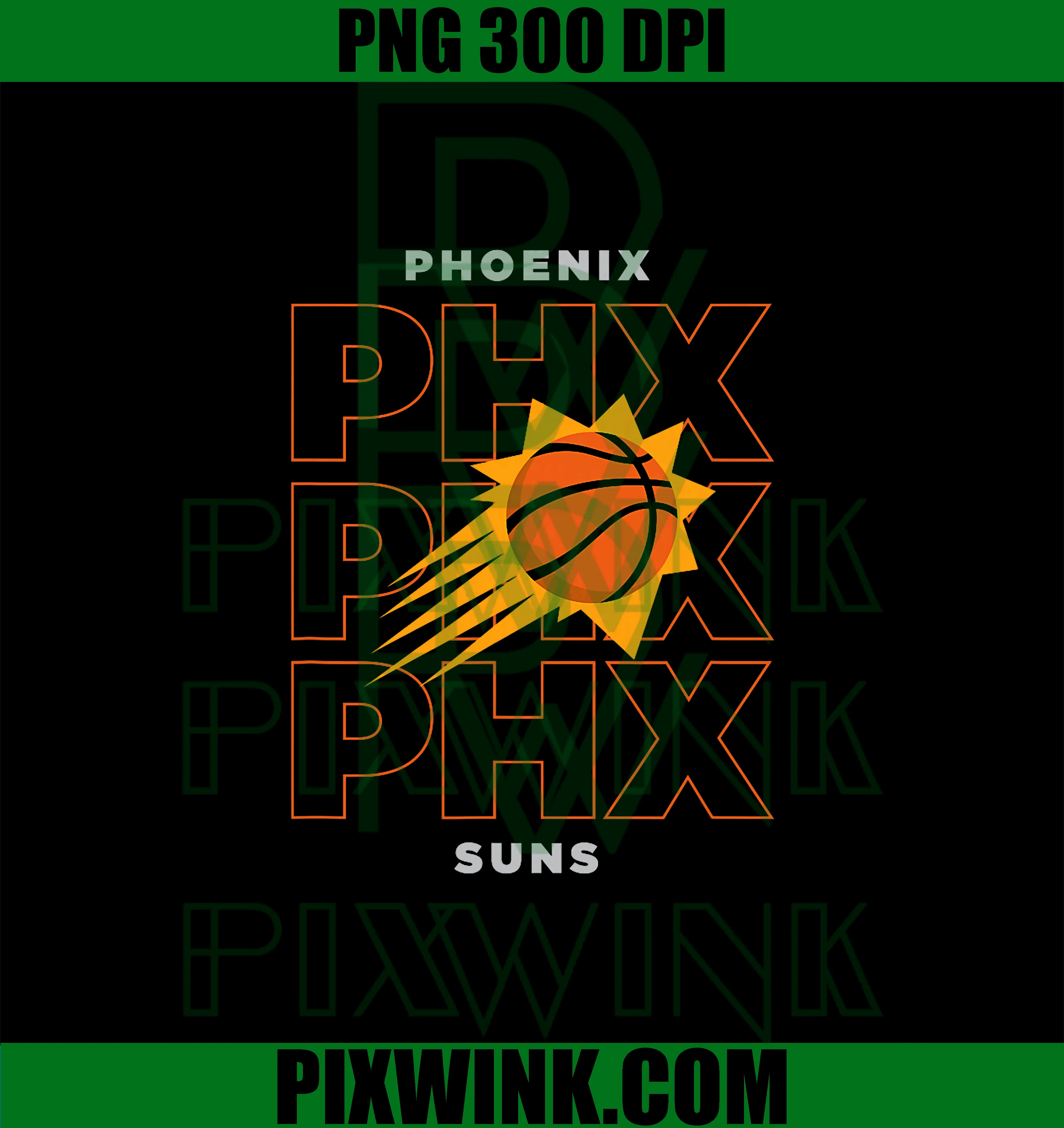 NBA Phoenix Suns Stacked PNG, City Logo PNG