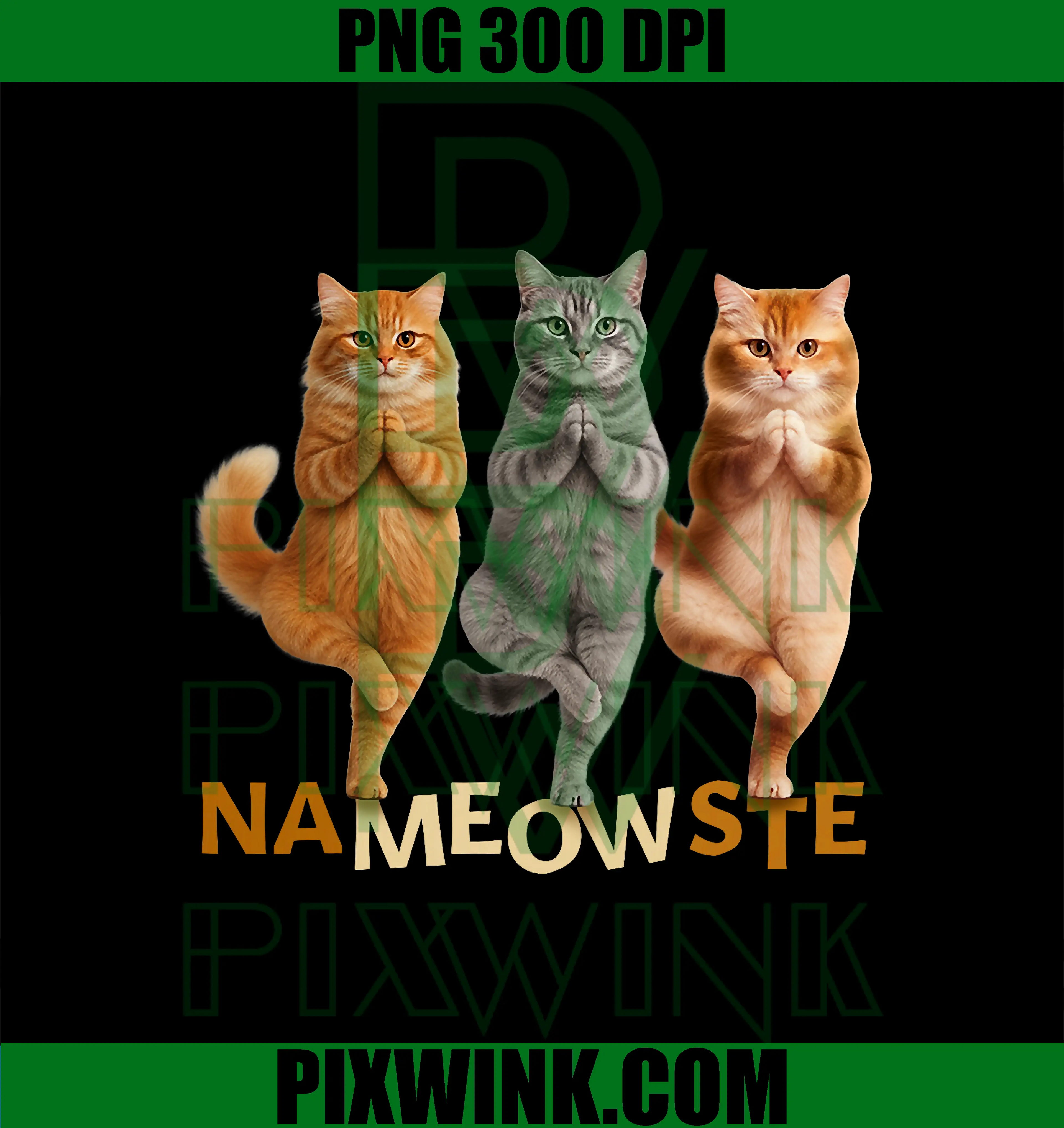 Nameowste PNG, Yoga Cat PNG