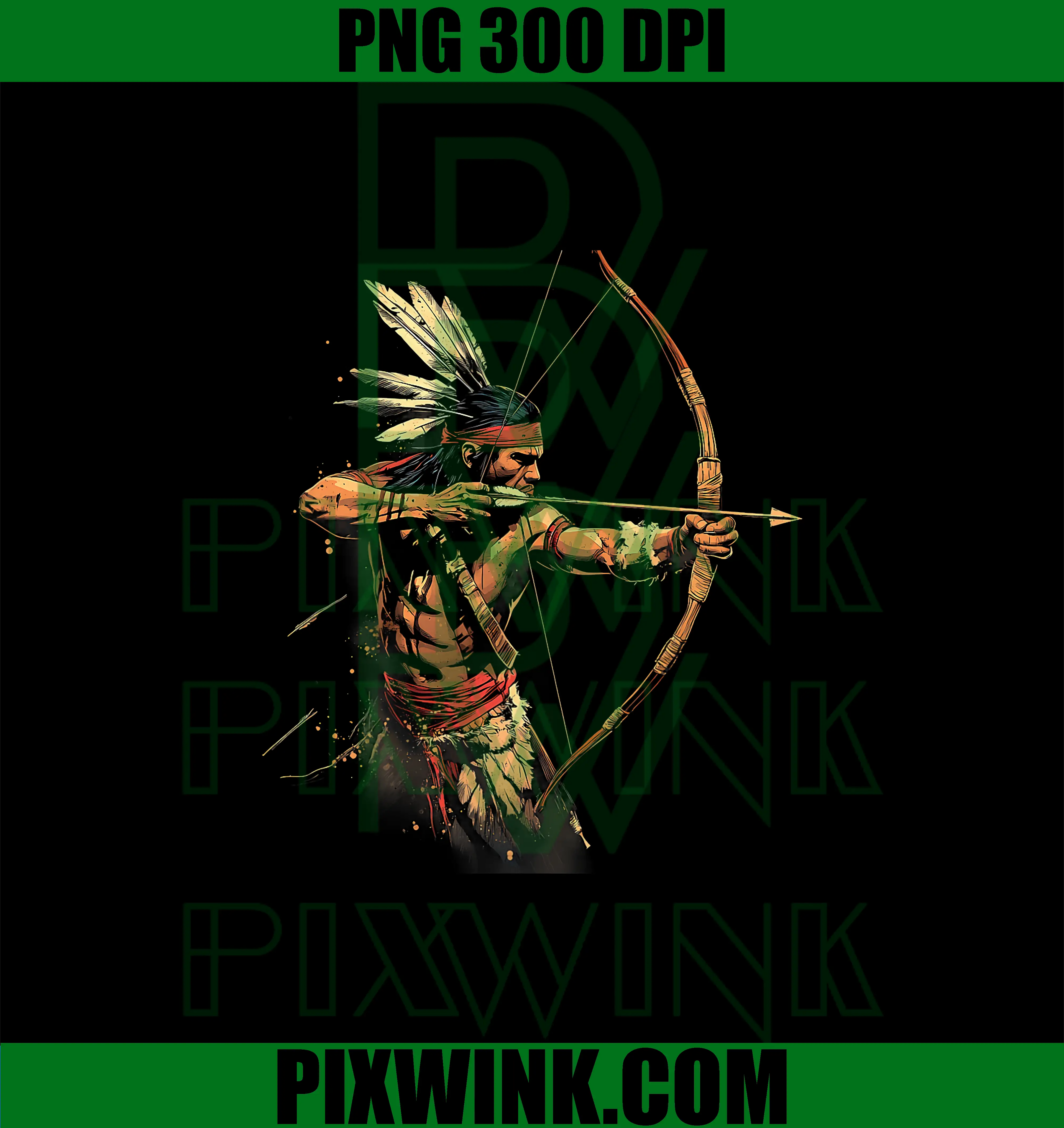 Native American Indian PNG, Chief Bow Arrow Native American PNG 