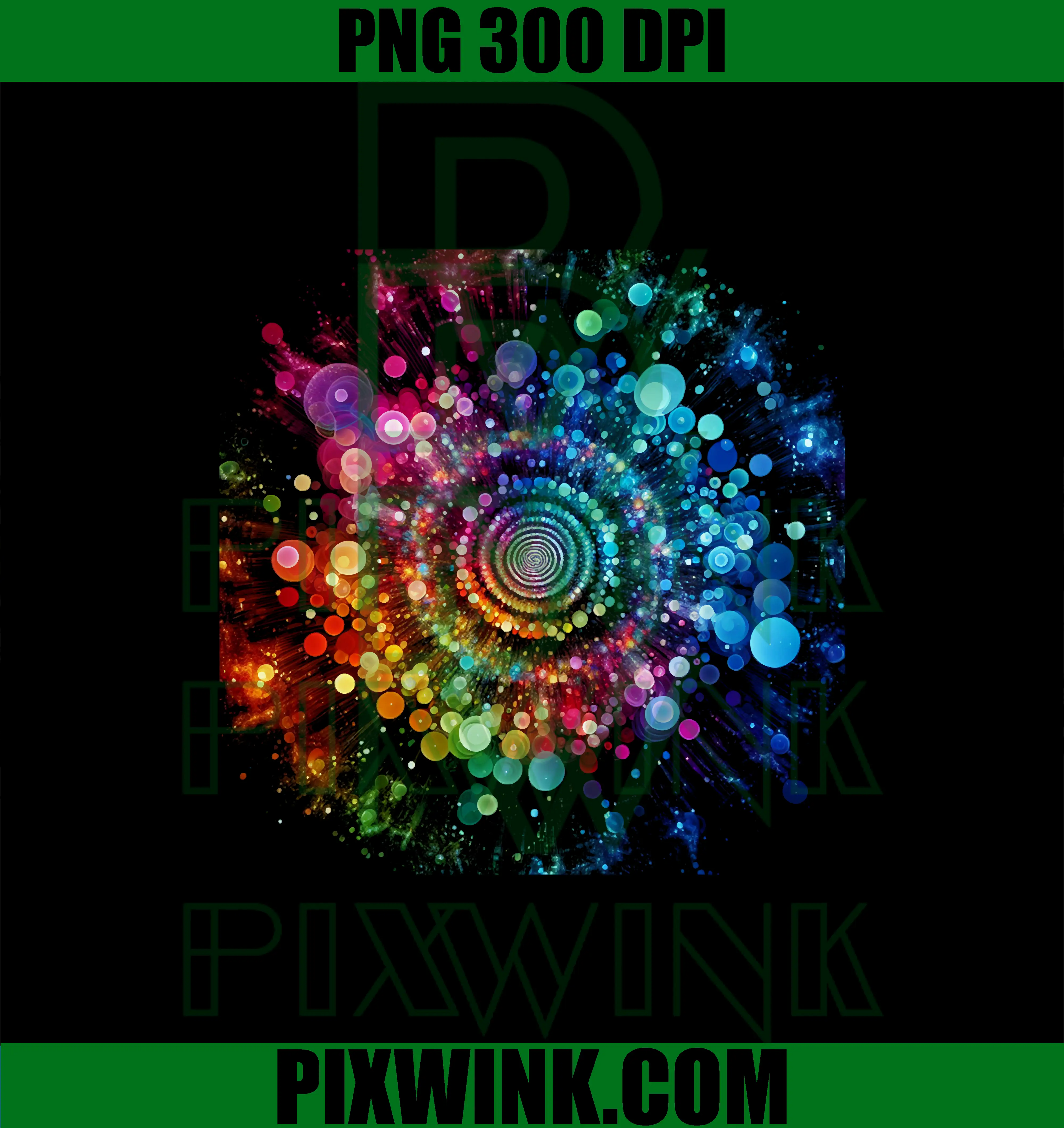 Neon Rainbow Spiral PNG, Colorful Abstract Vortex Circle Art PNG