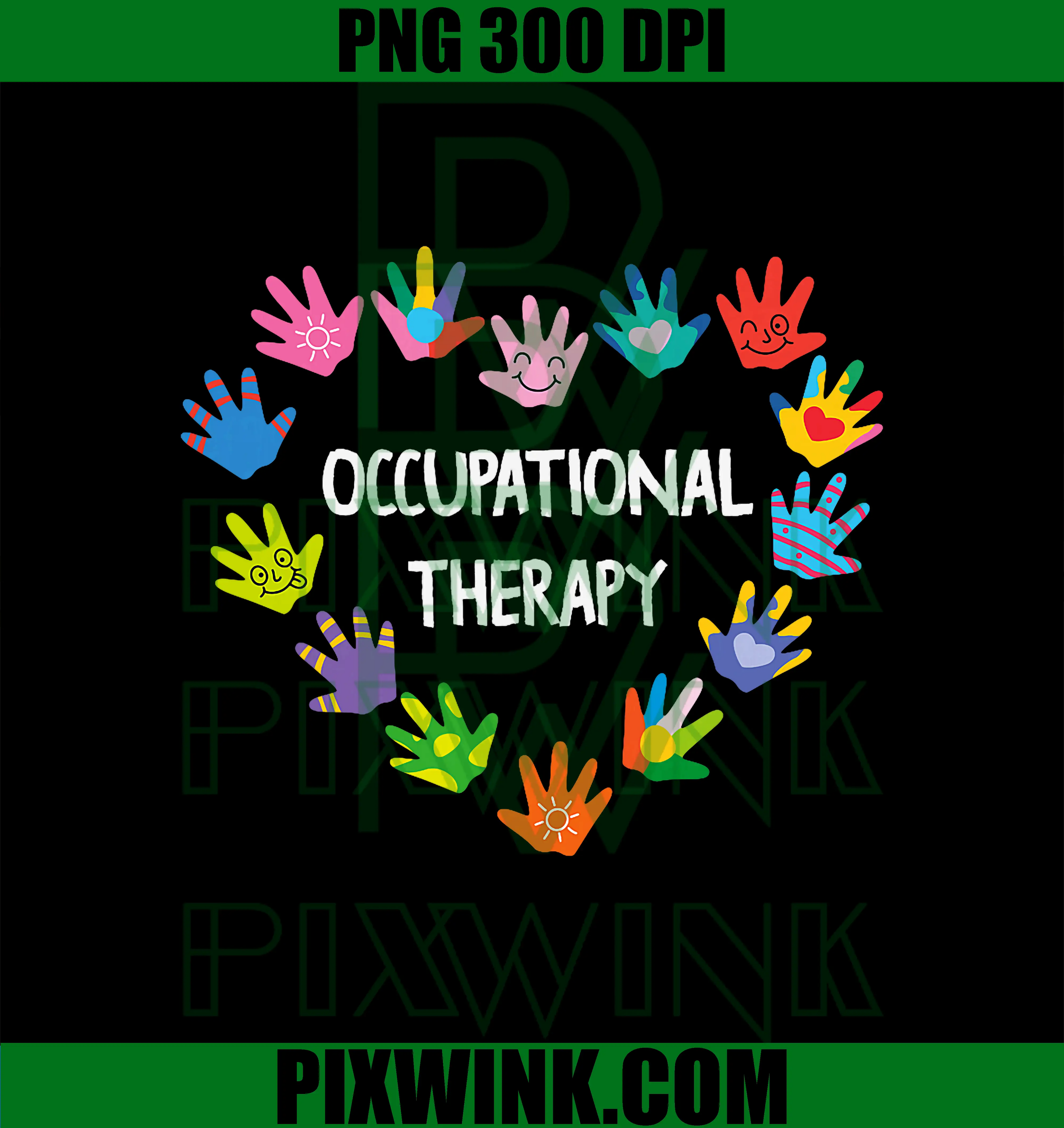 Occupational Therapist Squad PNG, Cute Hands Preschool School OT PNG