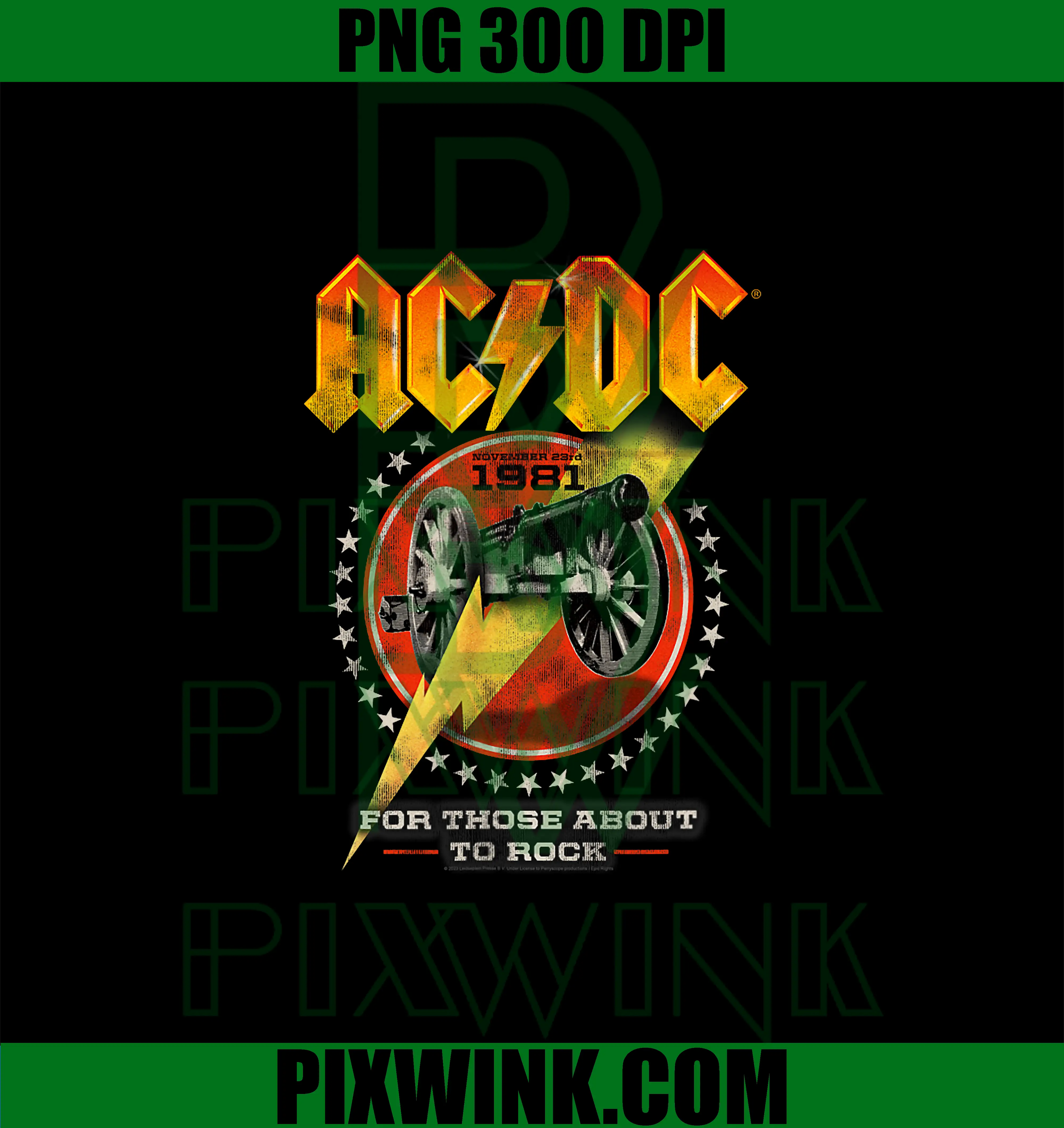 Official ACDC For Those About To Rock PNG, 1981 Rock Band Music PNG