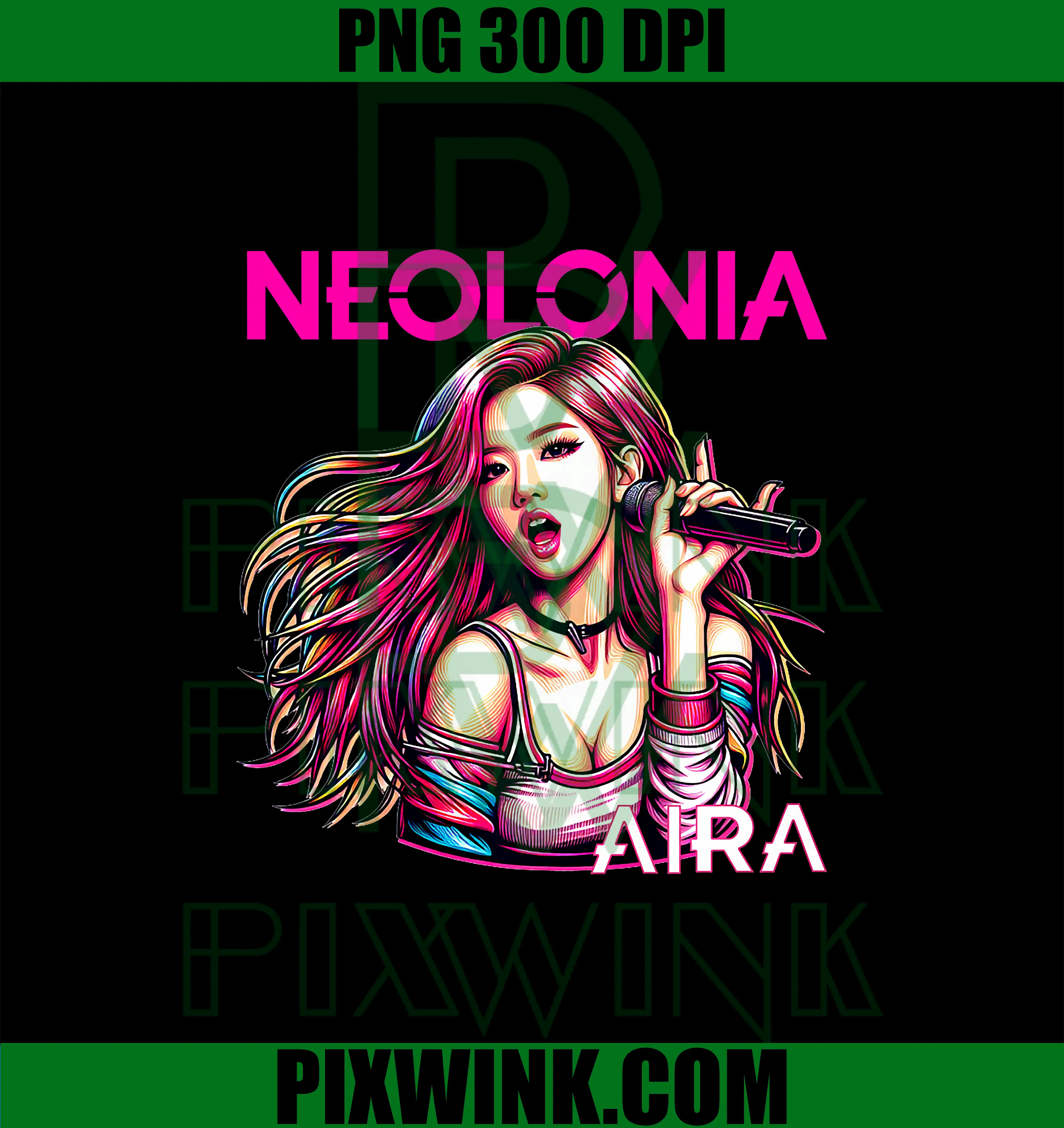 AIRA K-Pop PNG, Future Pop Idol Art for Fans PNG
