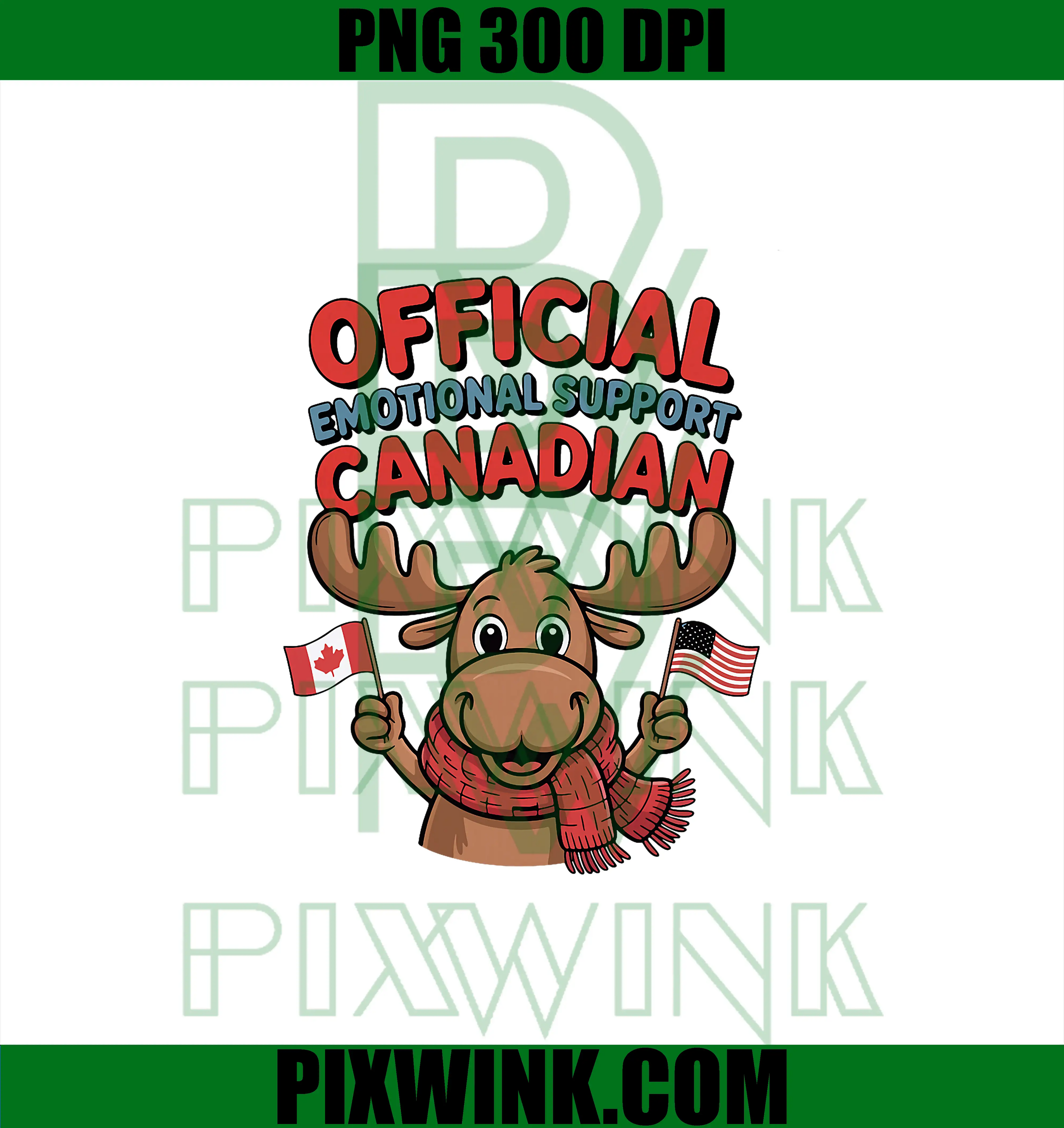 Official Emotional Support Canadian PNG, Moose Humor PNG