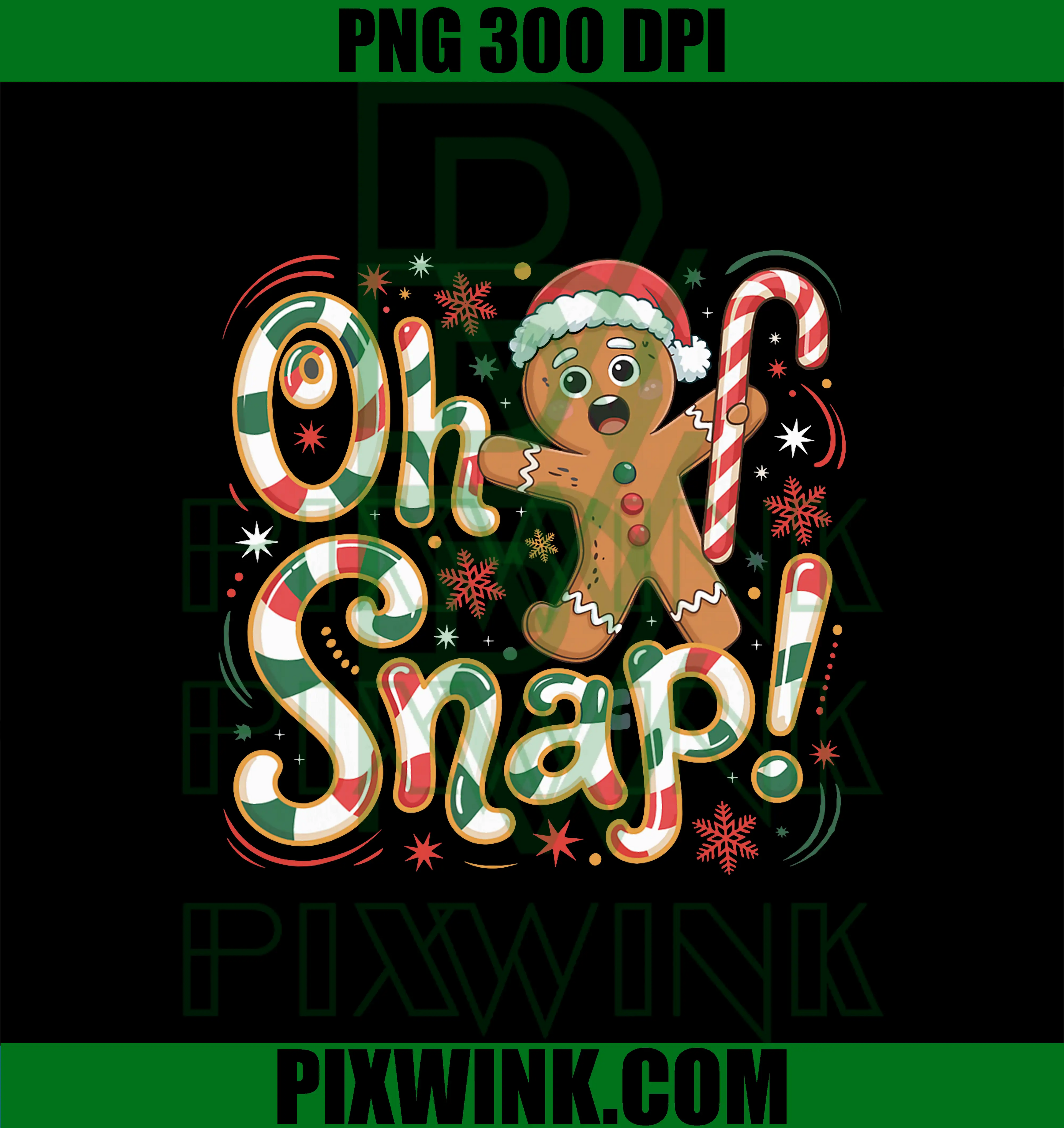 Oh Snap Gingerbread Man PNG, Funny Christmas Xmas PNG