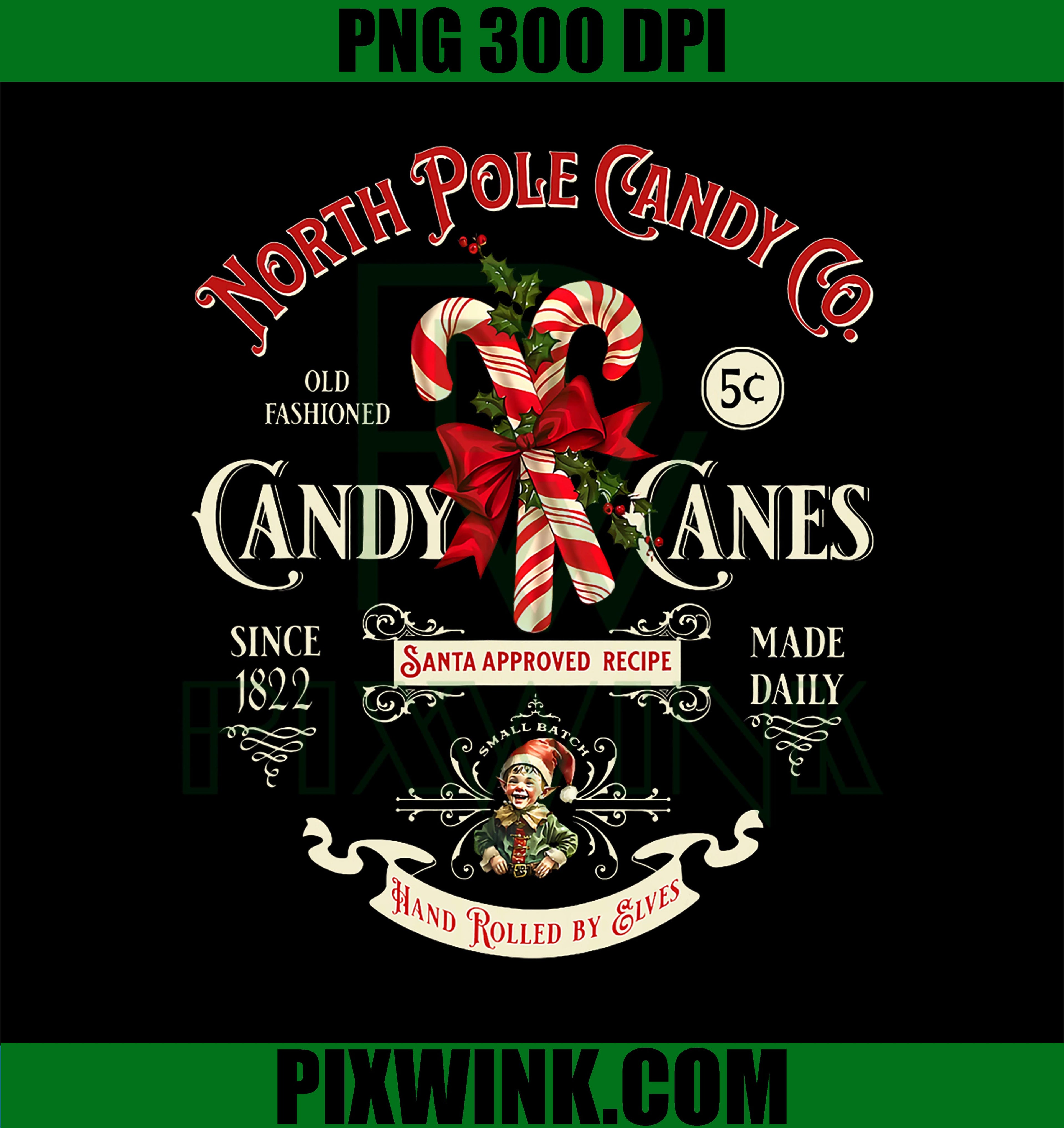 Old Fashioned North Pole Candy Cane Company Elf Christmas PNG