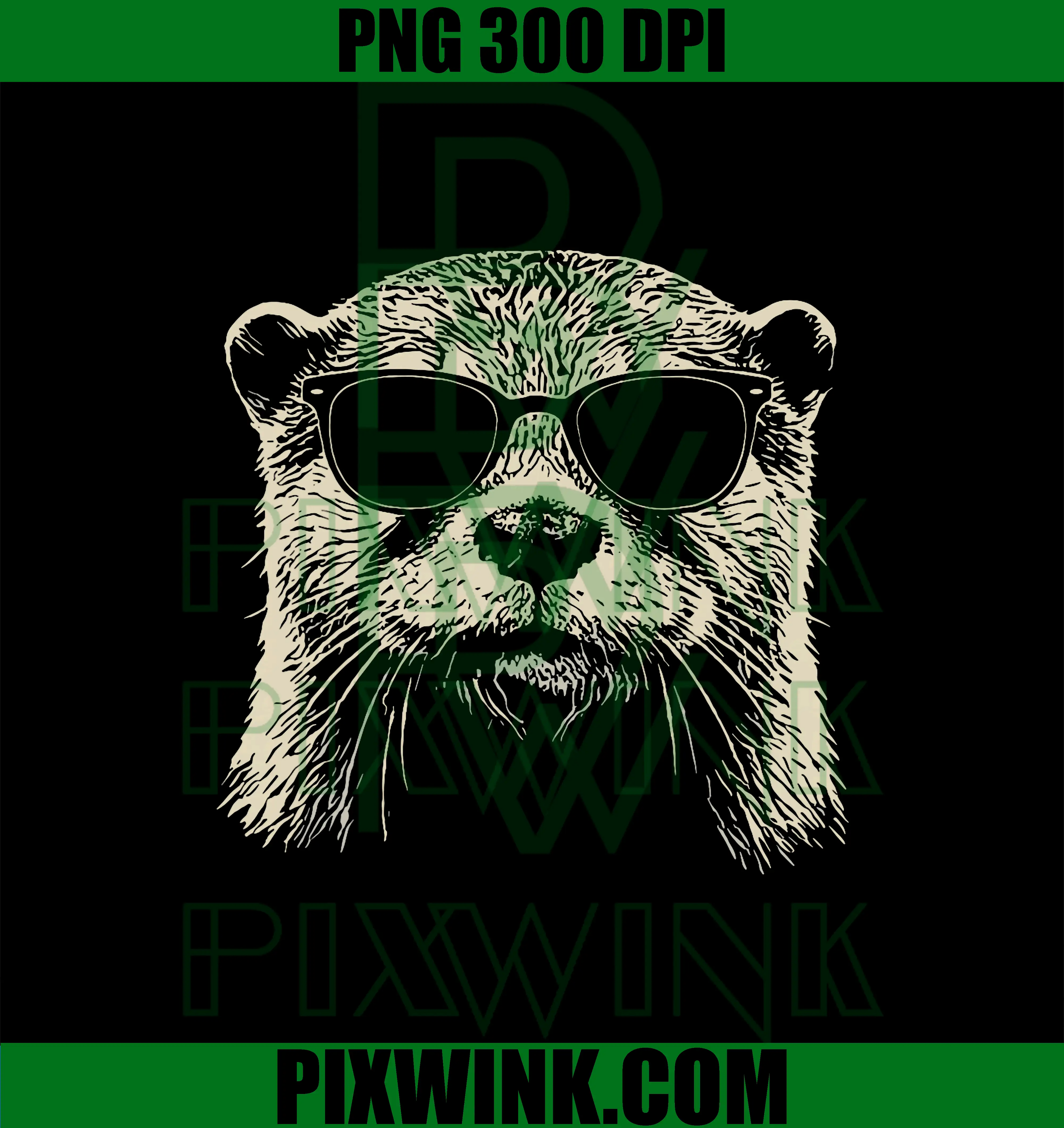 Otter Wearing Sunglasses PNG, Graphic Otter PNG