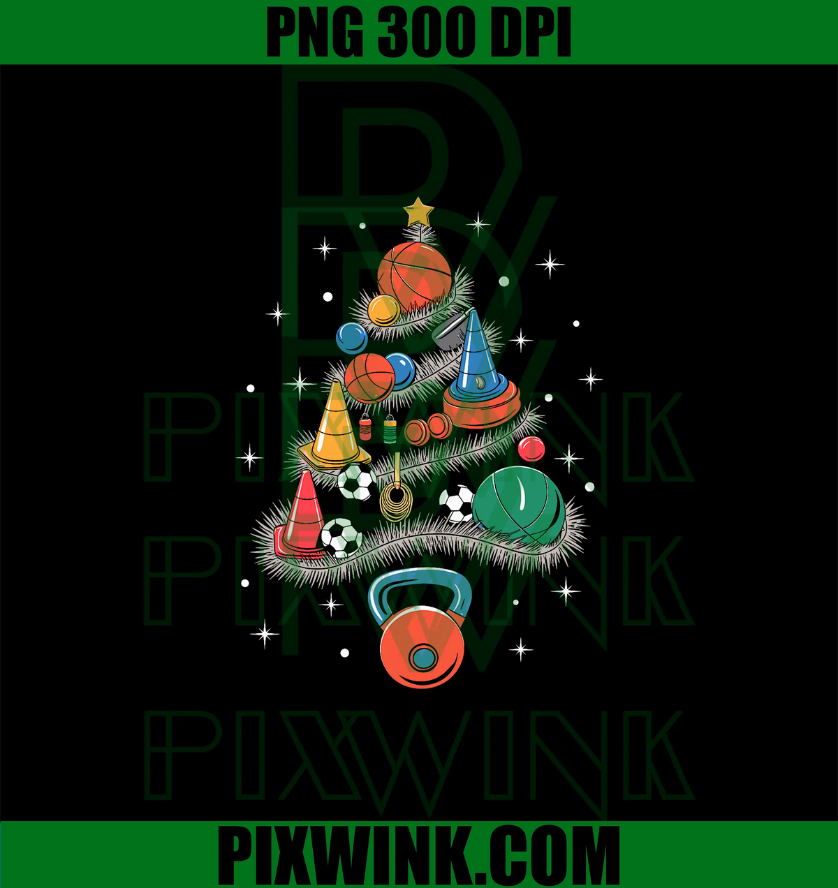 PE Teacher Xmas PNG, Physical Education Teacher PNG, Christmas Tree PNG