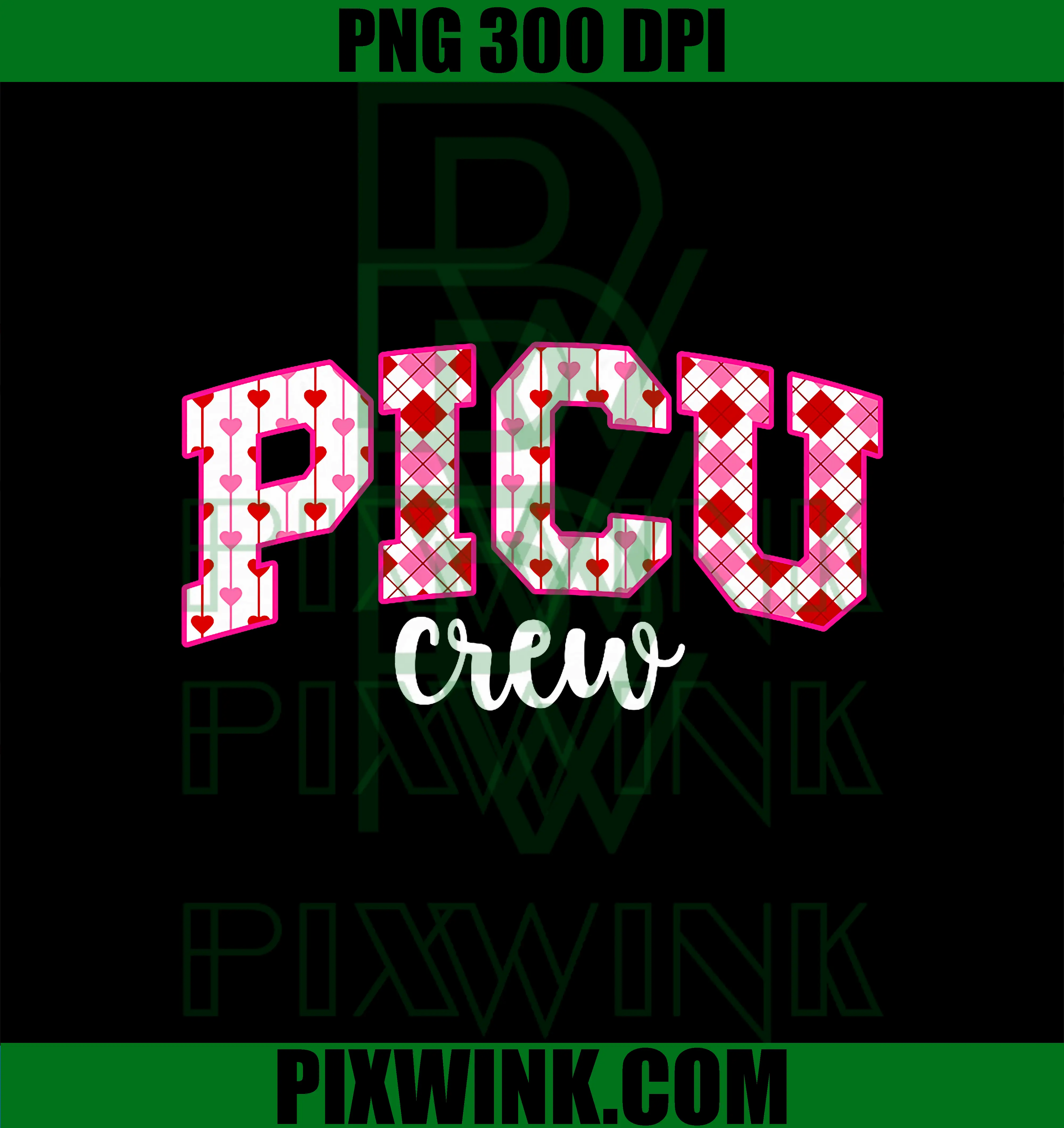 PICU Crew Valentine PNG, PICU Nurse Valentines Day PNG