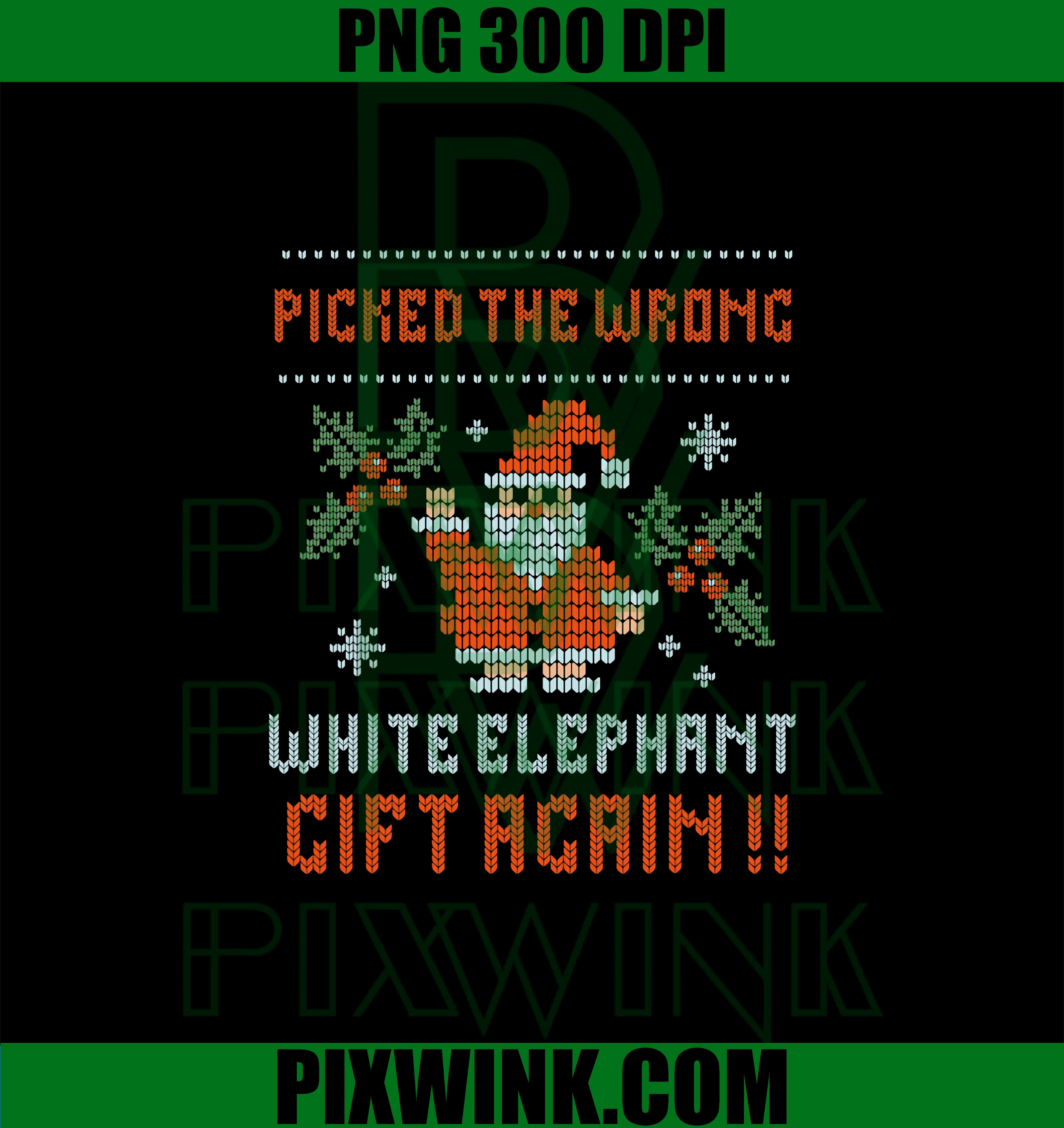 Picked The Wrong White Elephant PNG, Ugly Christmas PNG