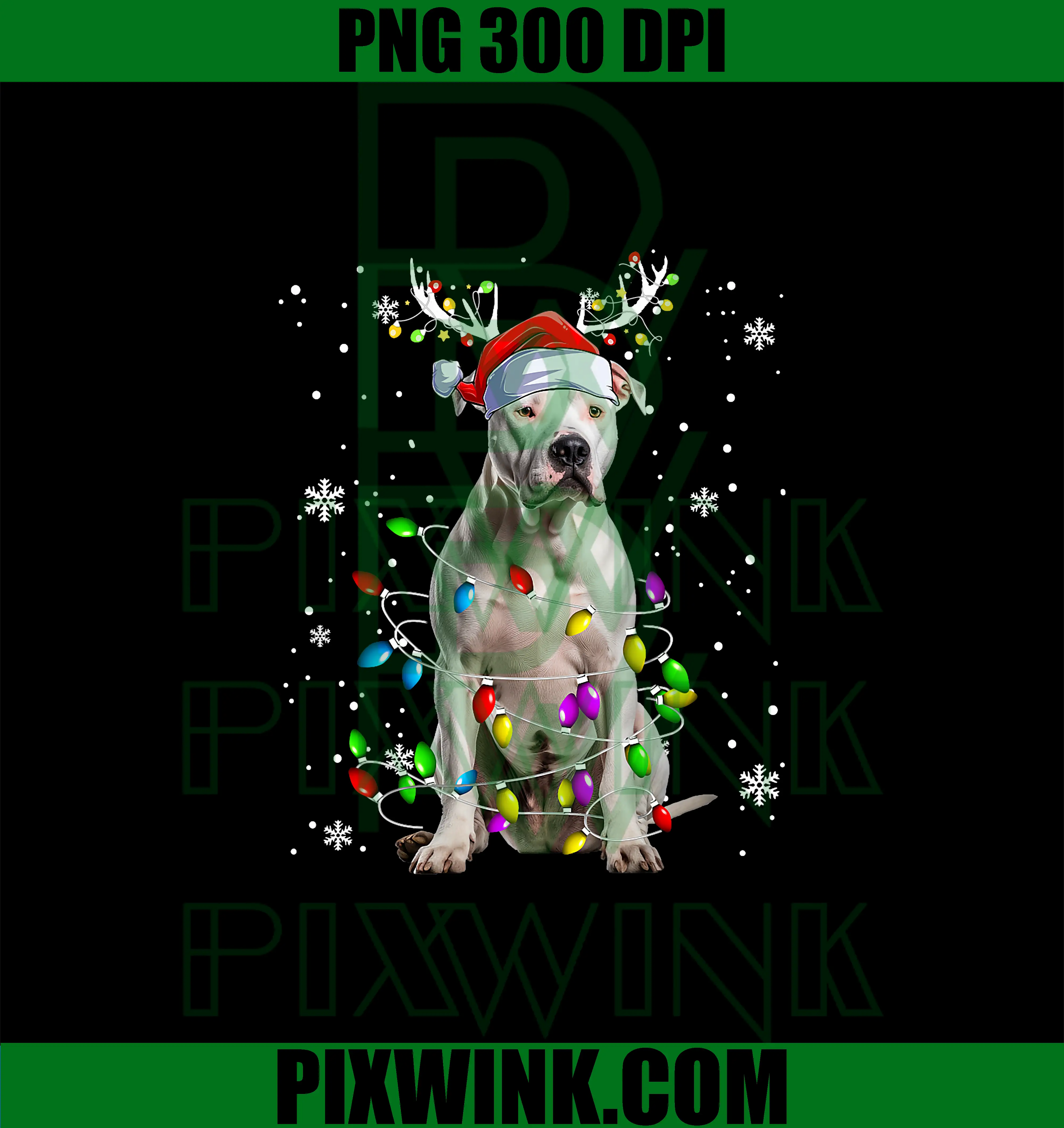 Pitbull Doggy funny PNG, Christmas Pitbull dog Reindeer PNG