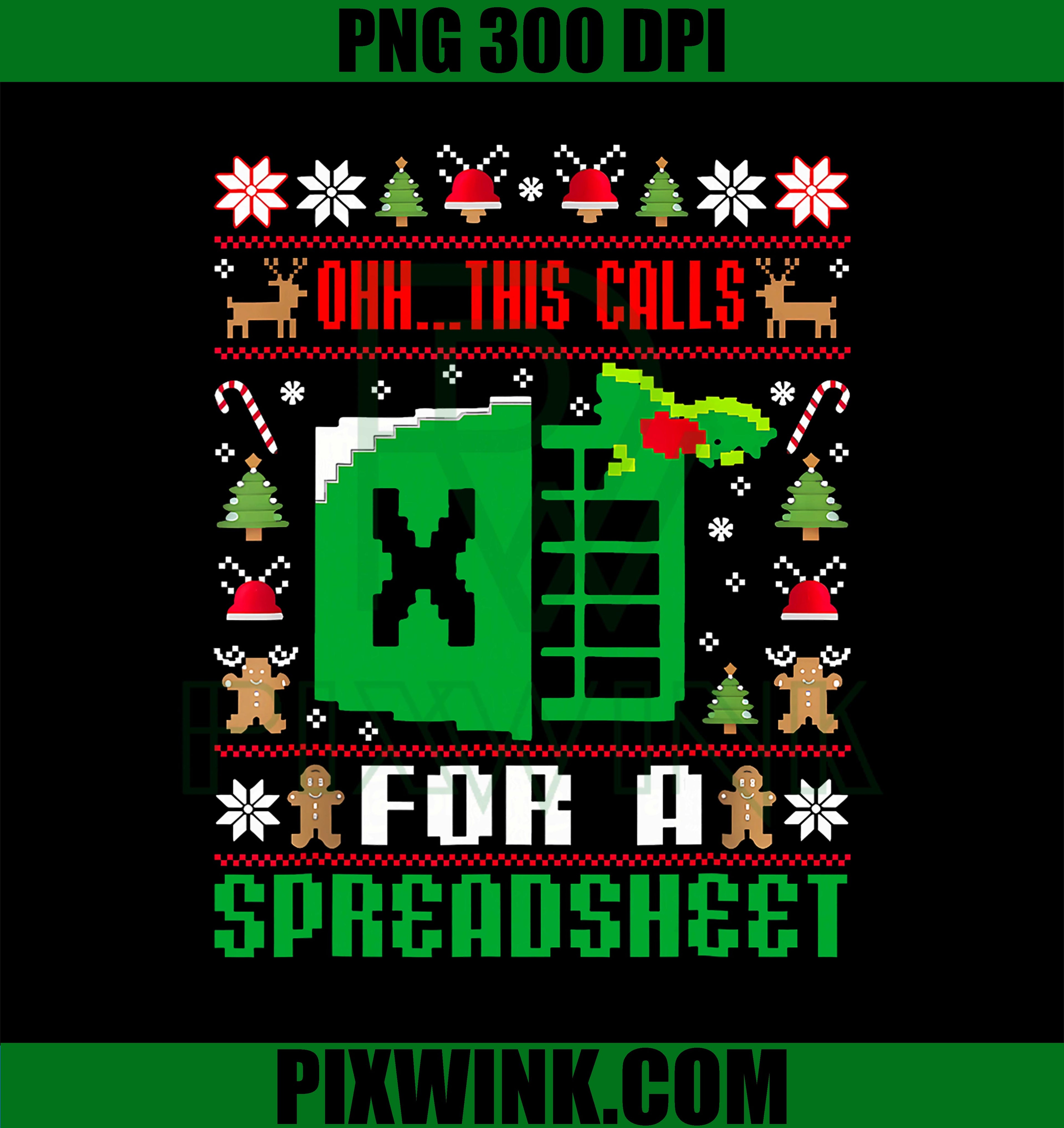 Pixel Oh This Calls for A Spreadsheet PNG, Christmas PNG