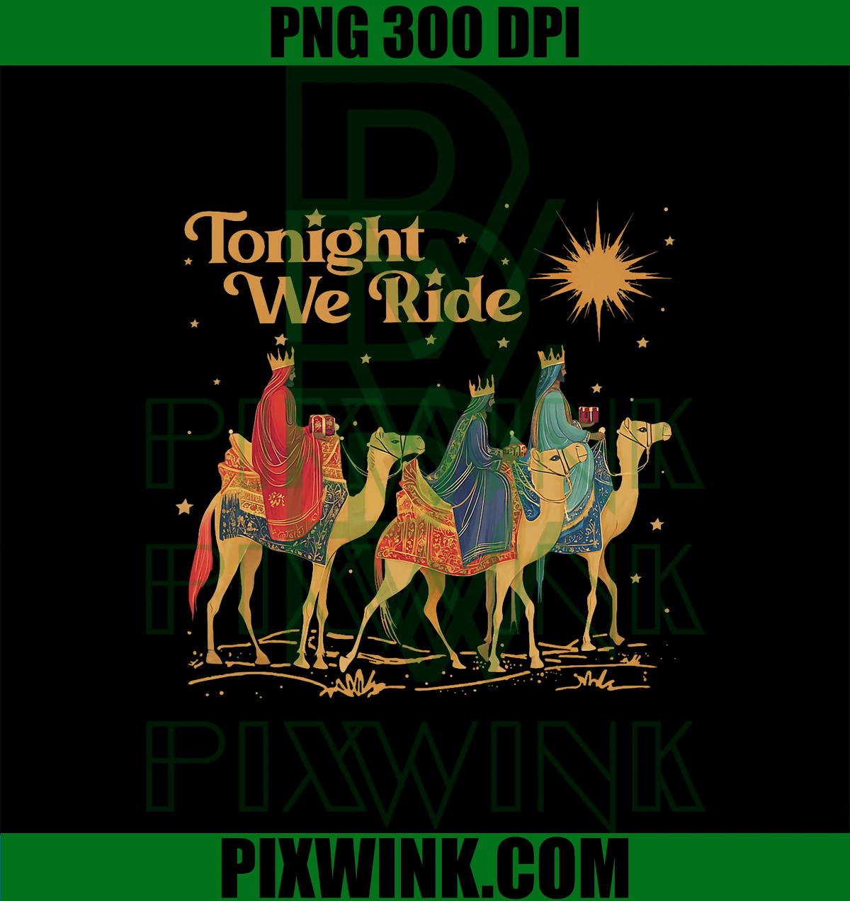 Retro Tonight We Christian Ride PNG, Christmas Christian Quote PNG