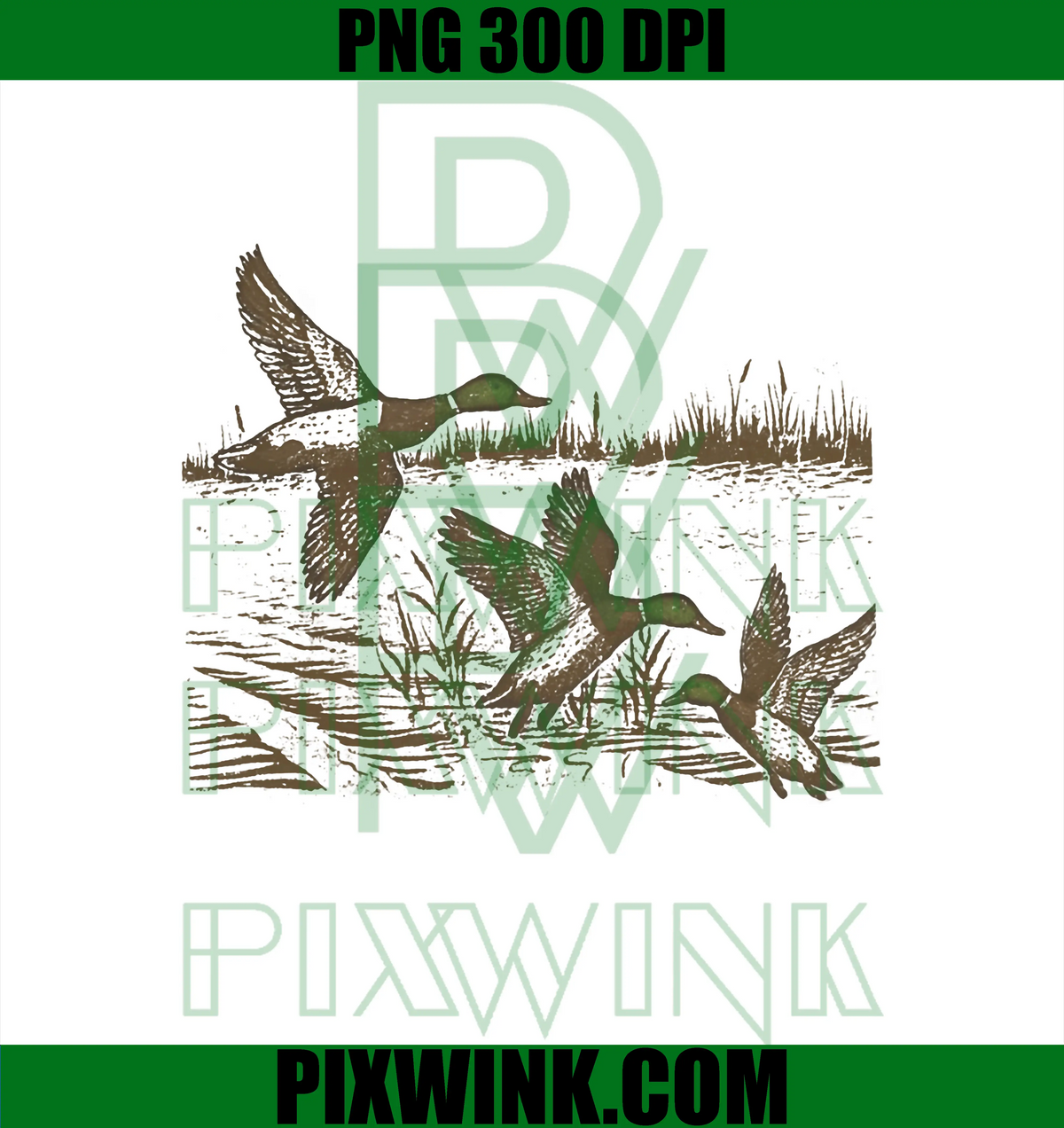 Vintage Mallard Duck Waterfowl PNG, Hunting Cozy Season PNG