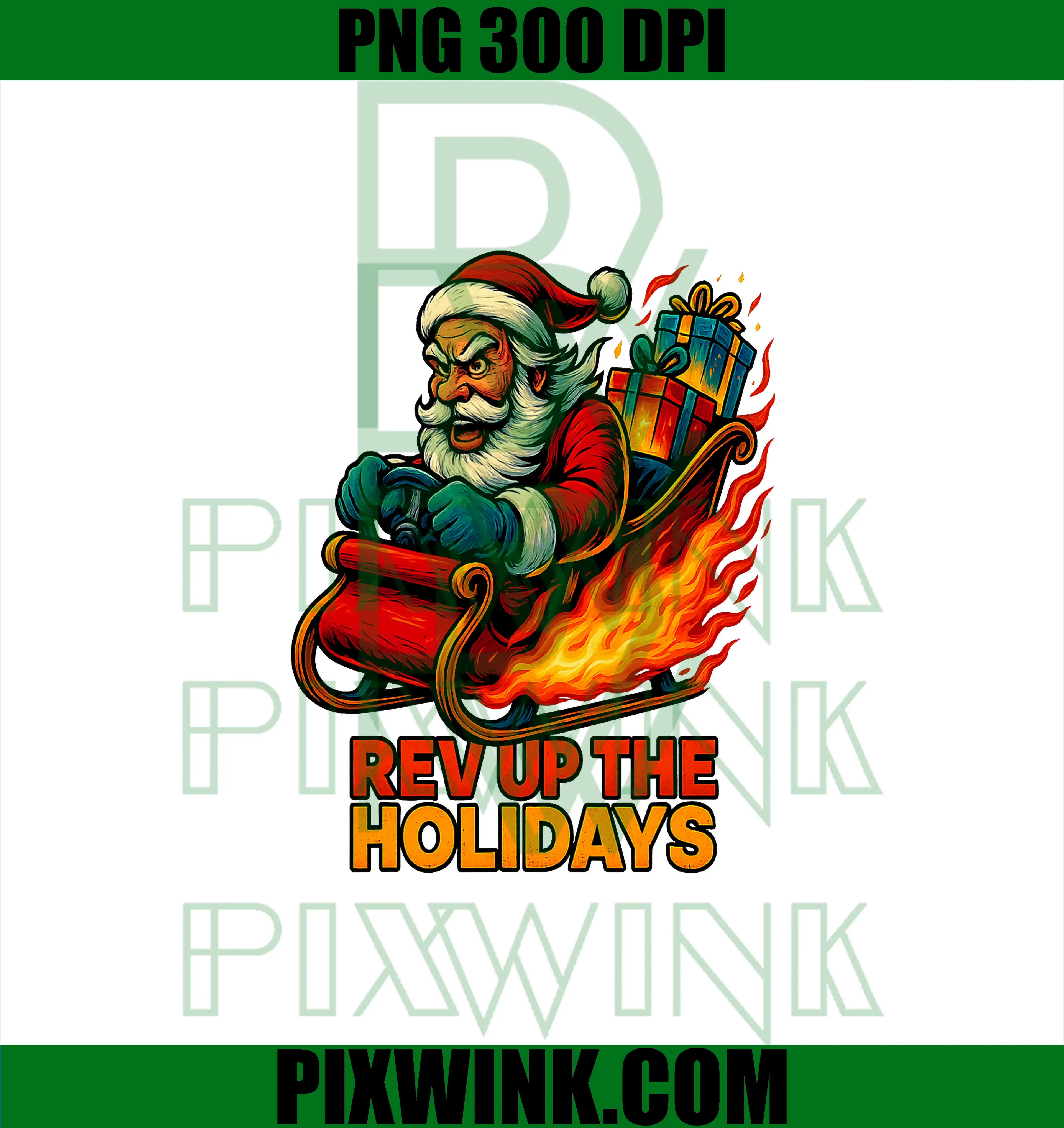 Rev Up The Holidays PNG, Santa Racing Sleigh PNG, Technician Speed PNG