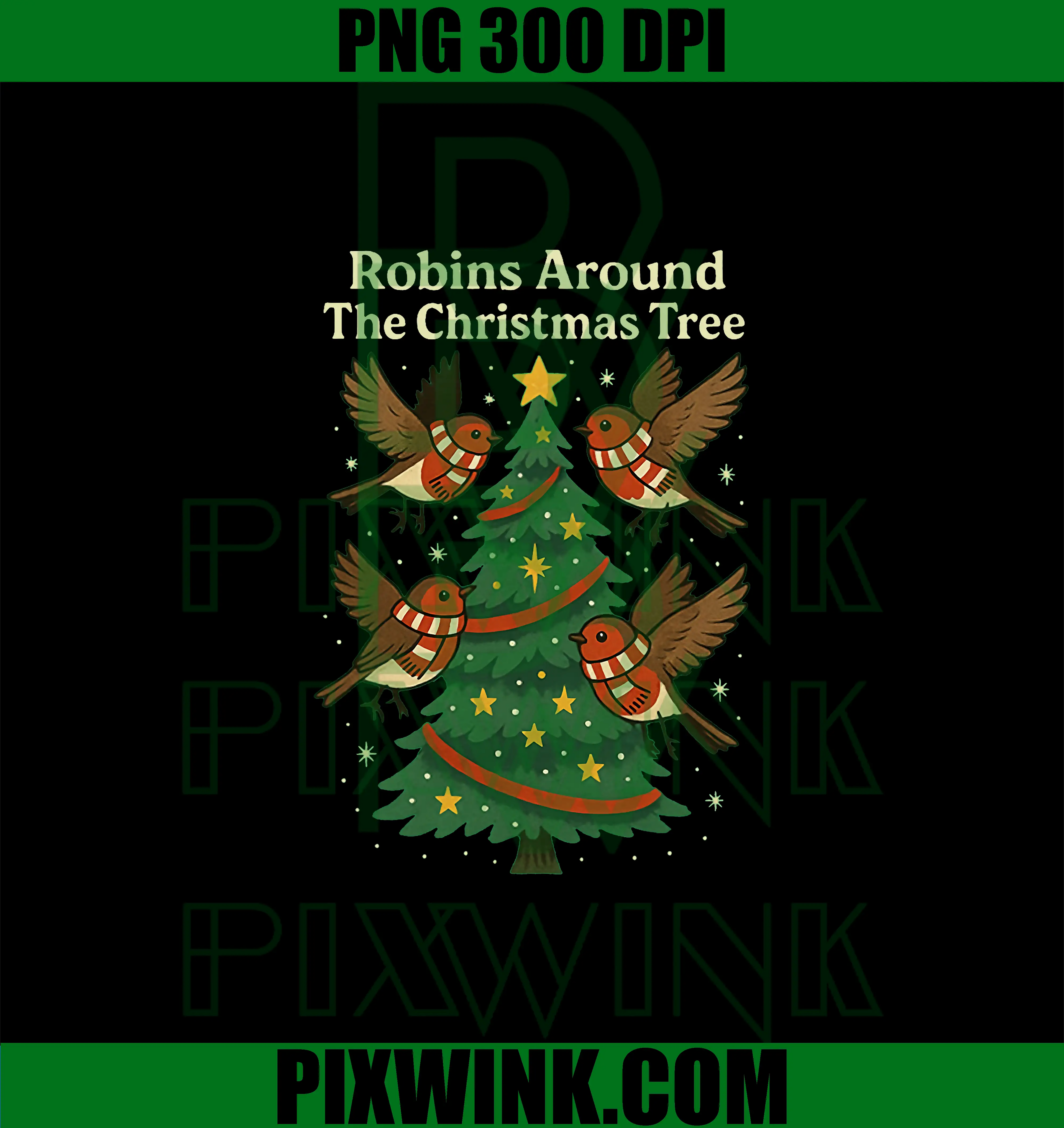 Robins Around The Christmas Tree PNG, Cheltenham Town Christmas PNG