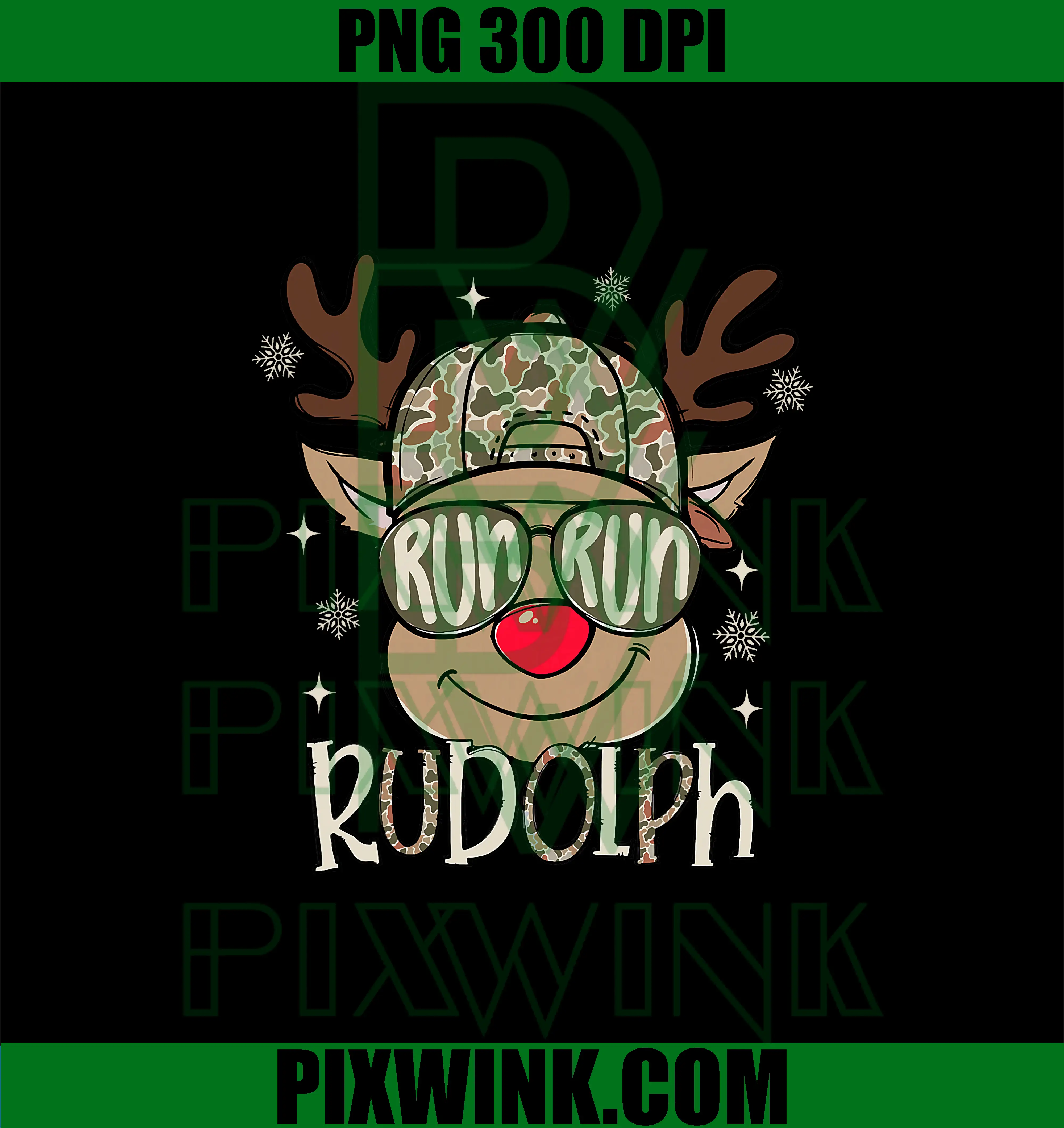 Run Rudolph PNG, Santa's Reindeer PNG, Christmas Camo PNG – pixwink.com