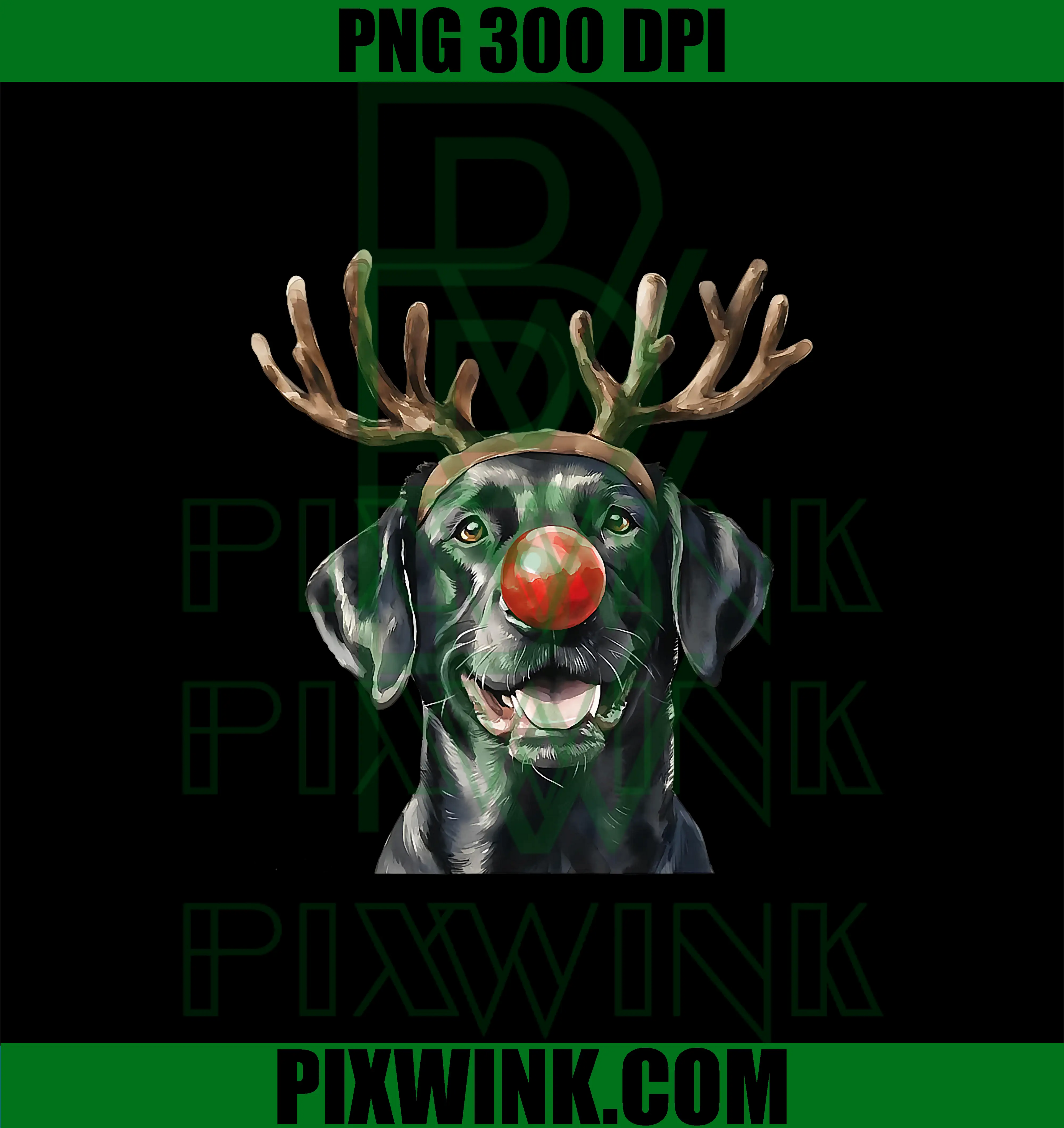 Santa Black Labrador PNG, Christmas Black Labrador Dog PNG