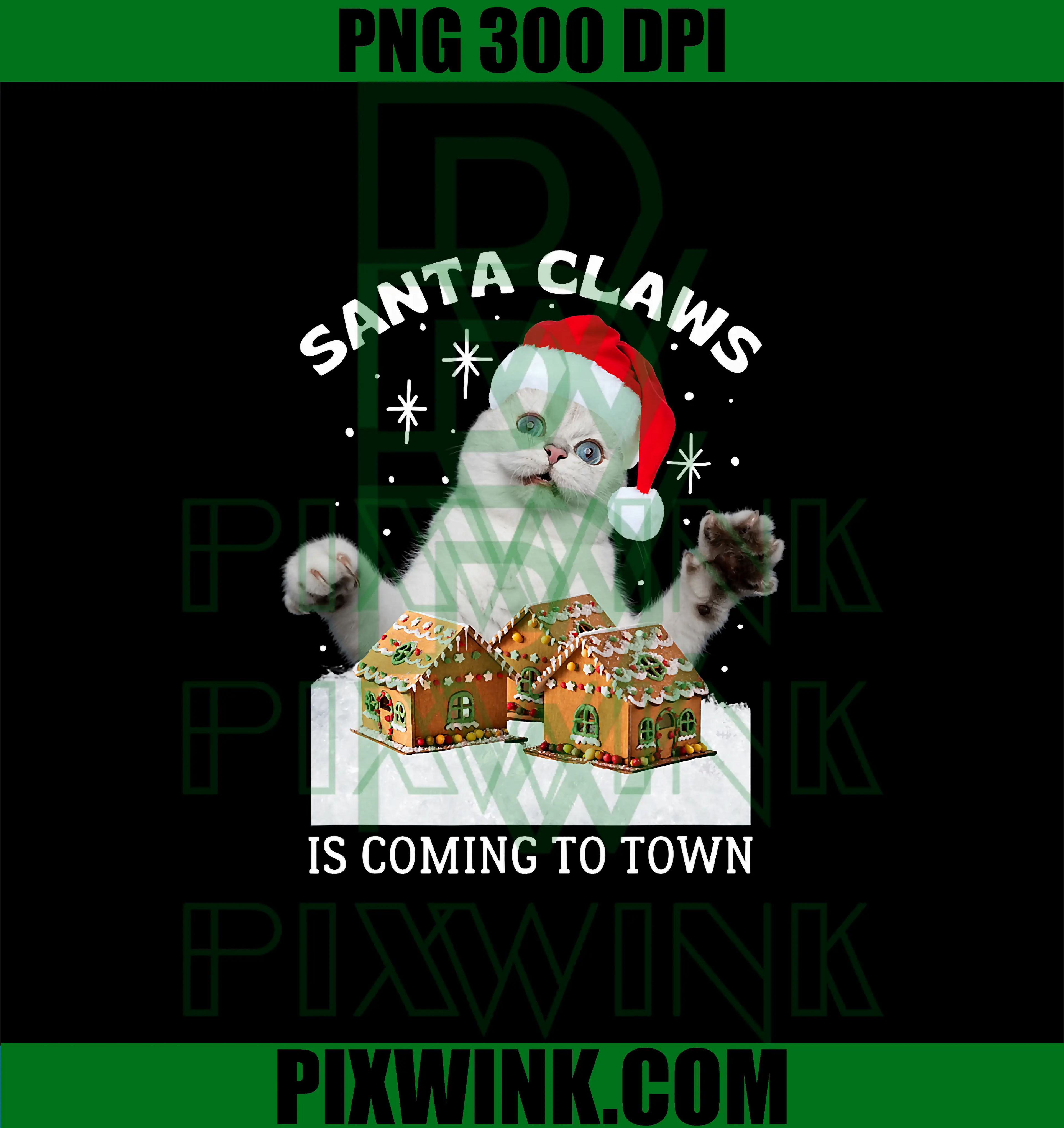 Santa Claws Coming To Town PNG, Christmas Cat Funny Ugly PNG